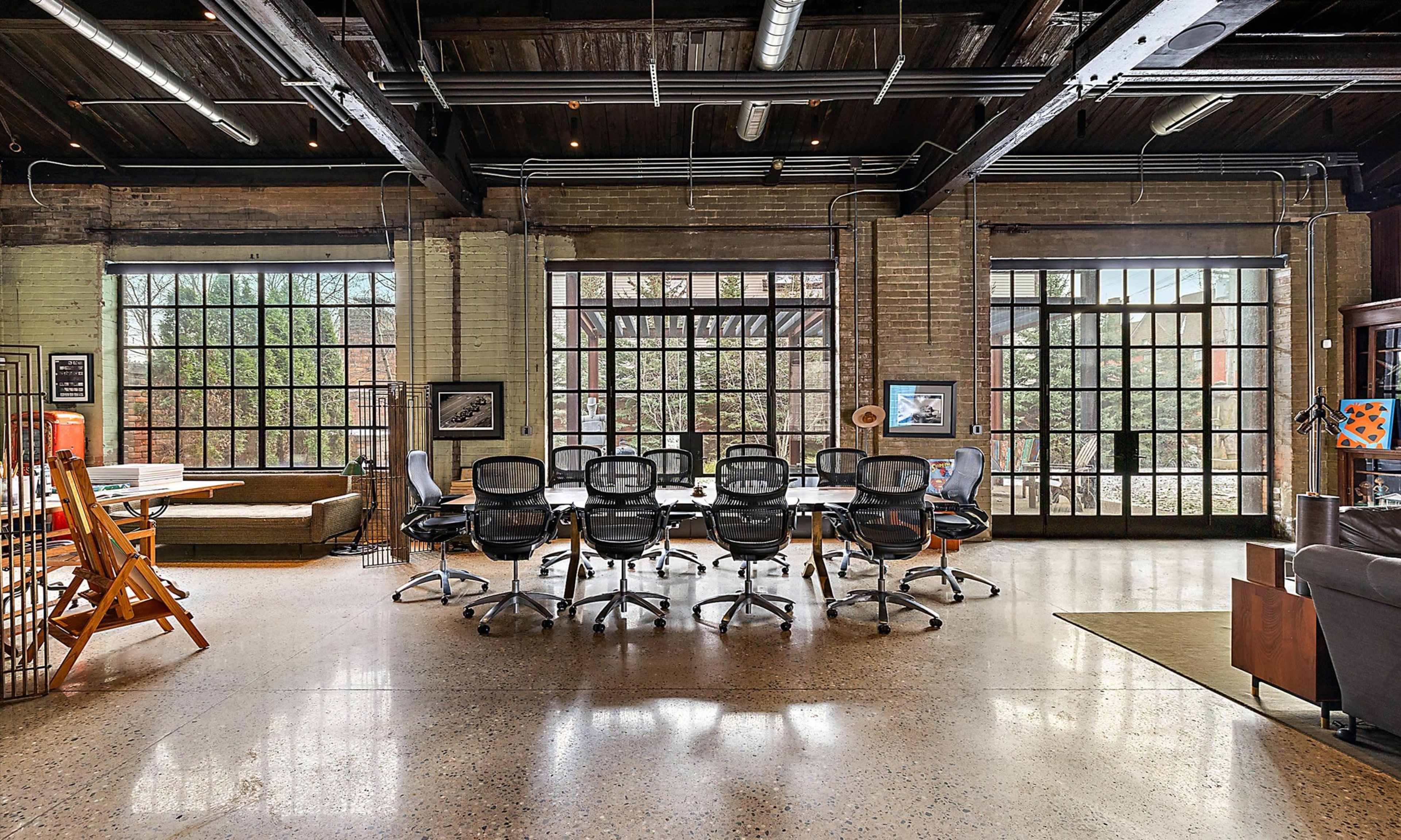 Design-Forward Industrial Loft with Outdoor Patio and Lawn for Supper Clubs, Shoots, and Brand Events in the Heart of Detroit, Michigan. Image in Woodbridge, Detroit, MI