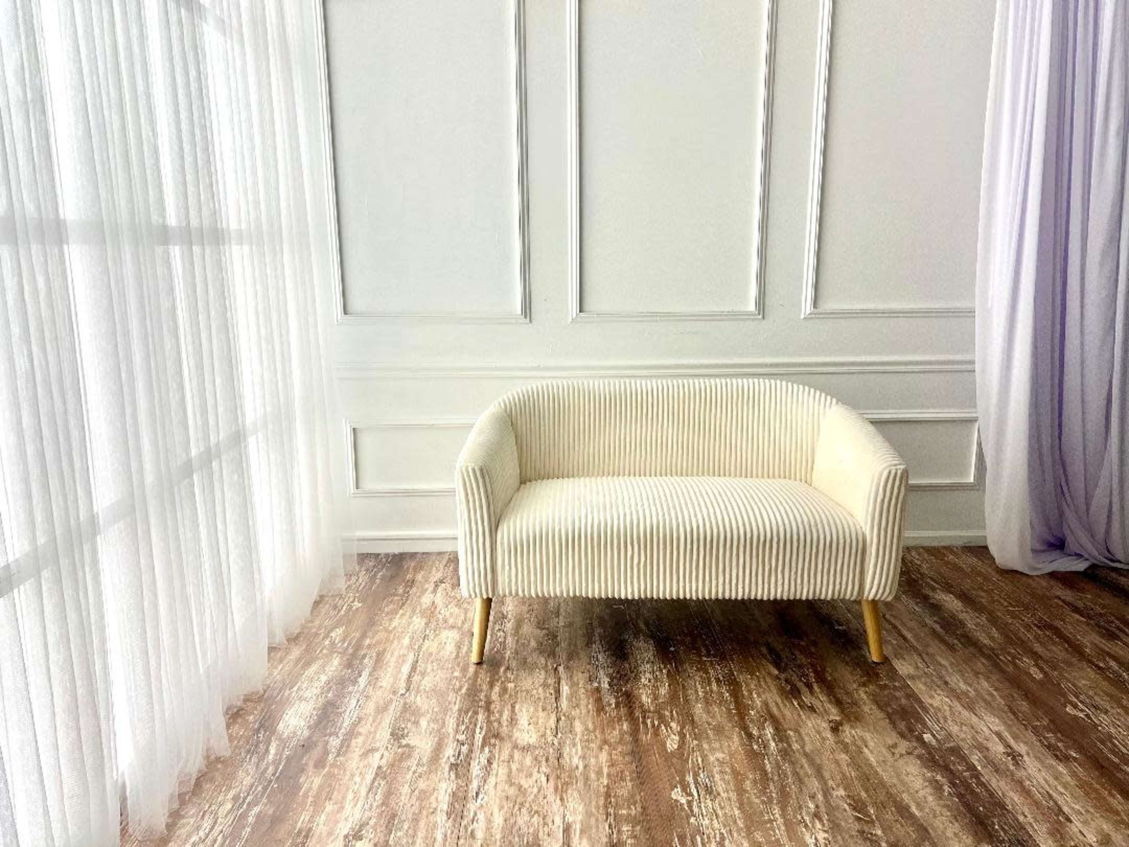 Photography Studio with boho room, seamless paper backdrops, and LED window walls. Image in Winfield Township, Winfield, IL