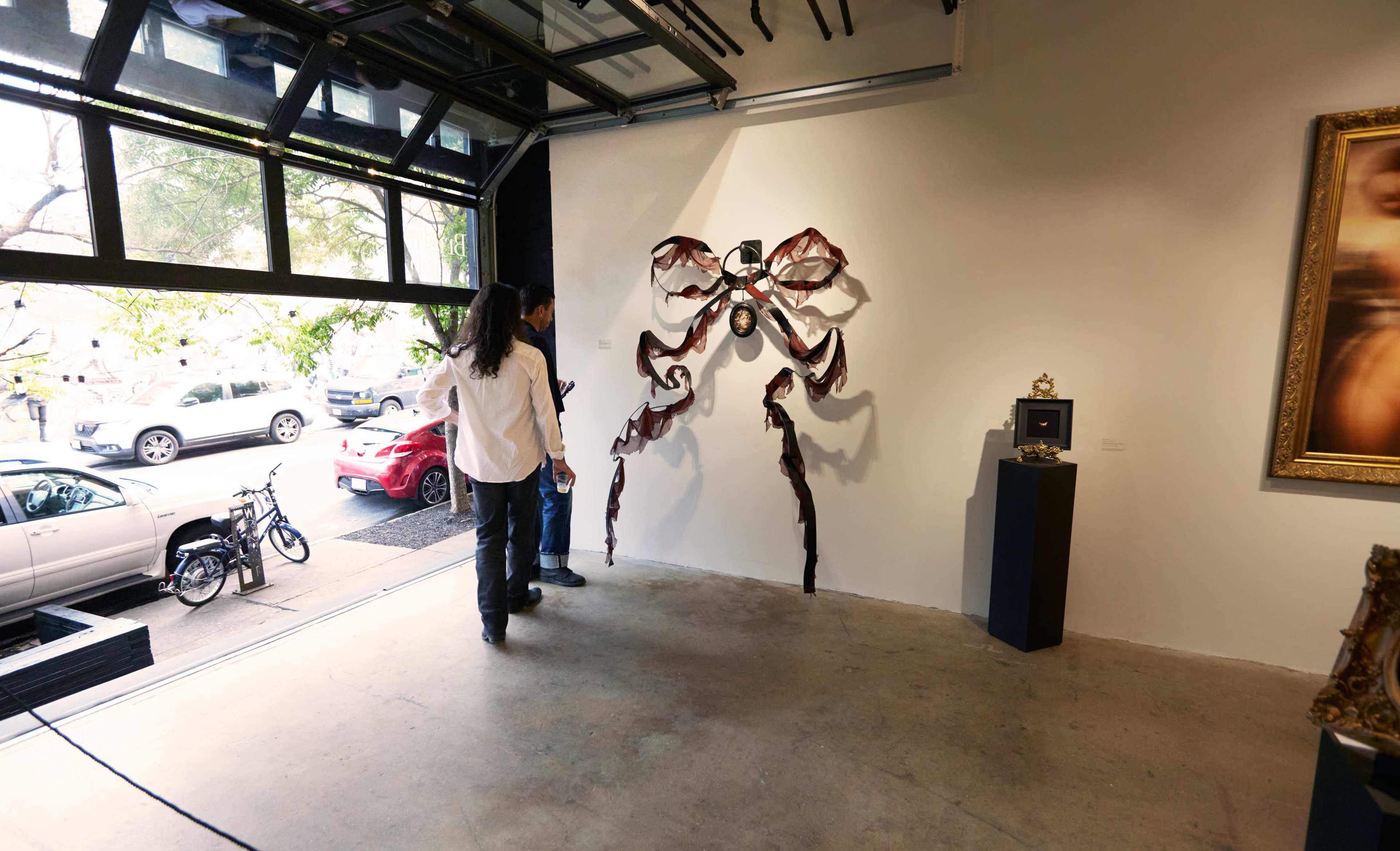 Modern Gallery Space | Photoshoot Location | Street Level  w/ Large Garage Gate Door Image in East Williamsburg, BROOKLYn, NY