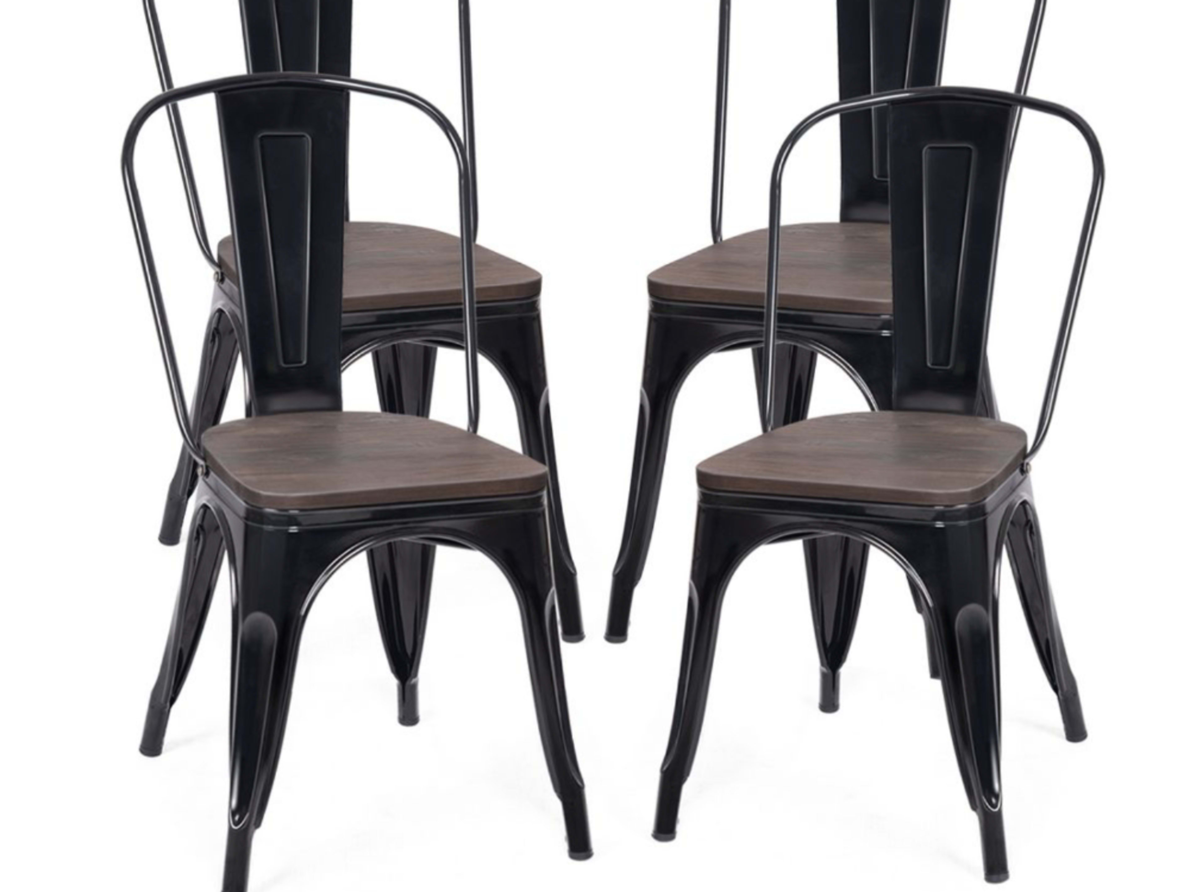 Black metal dining chairs 