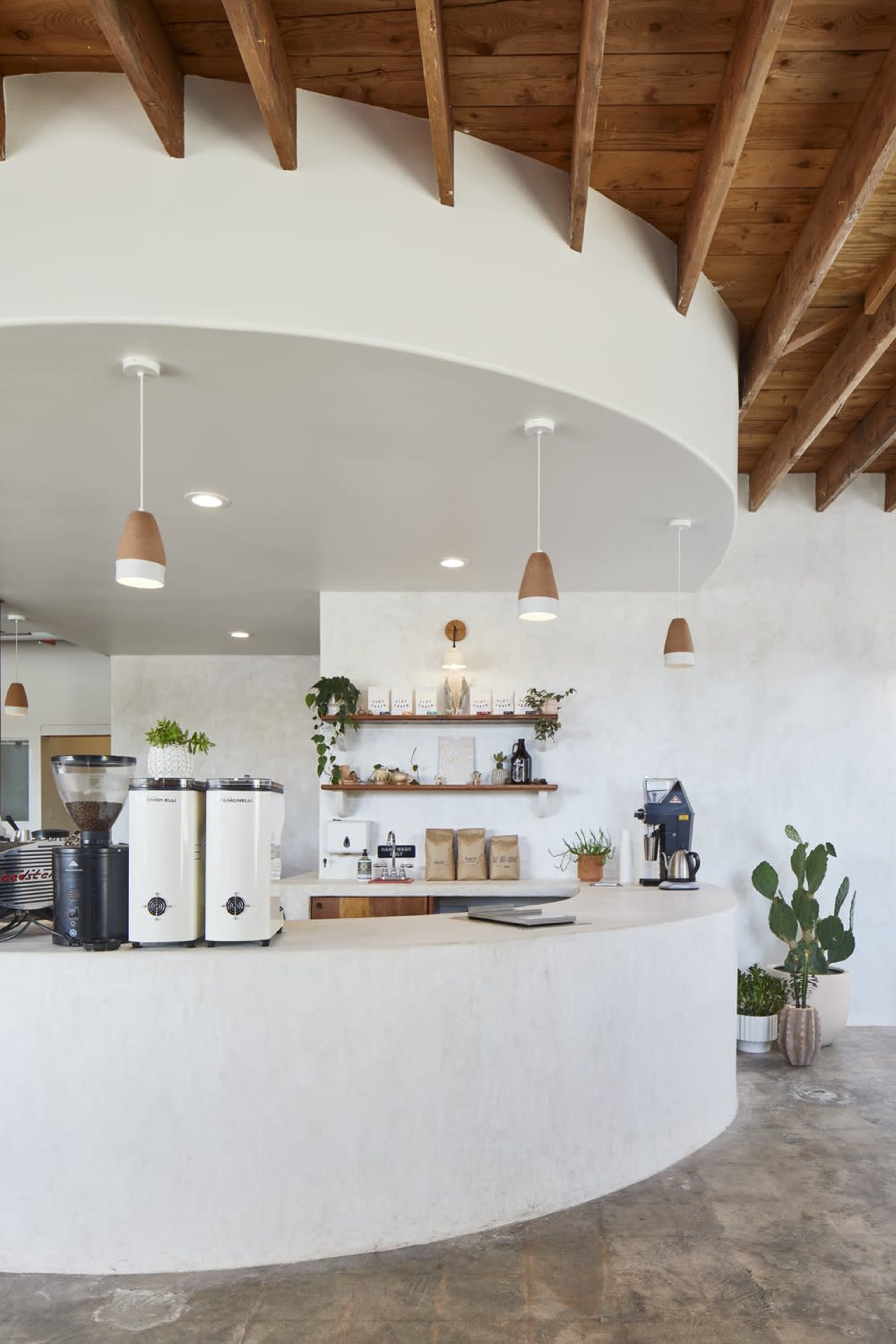 Santa Fe meets Milos, Greece- unique and picturesque coffee shop! Image in MLK, Austin, TX