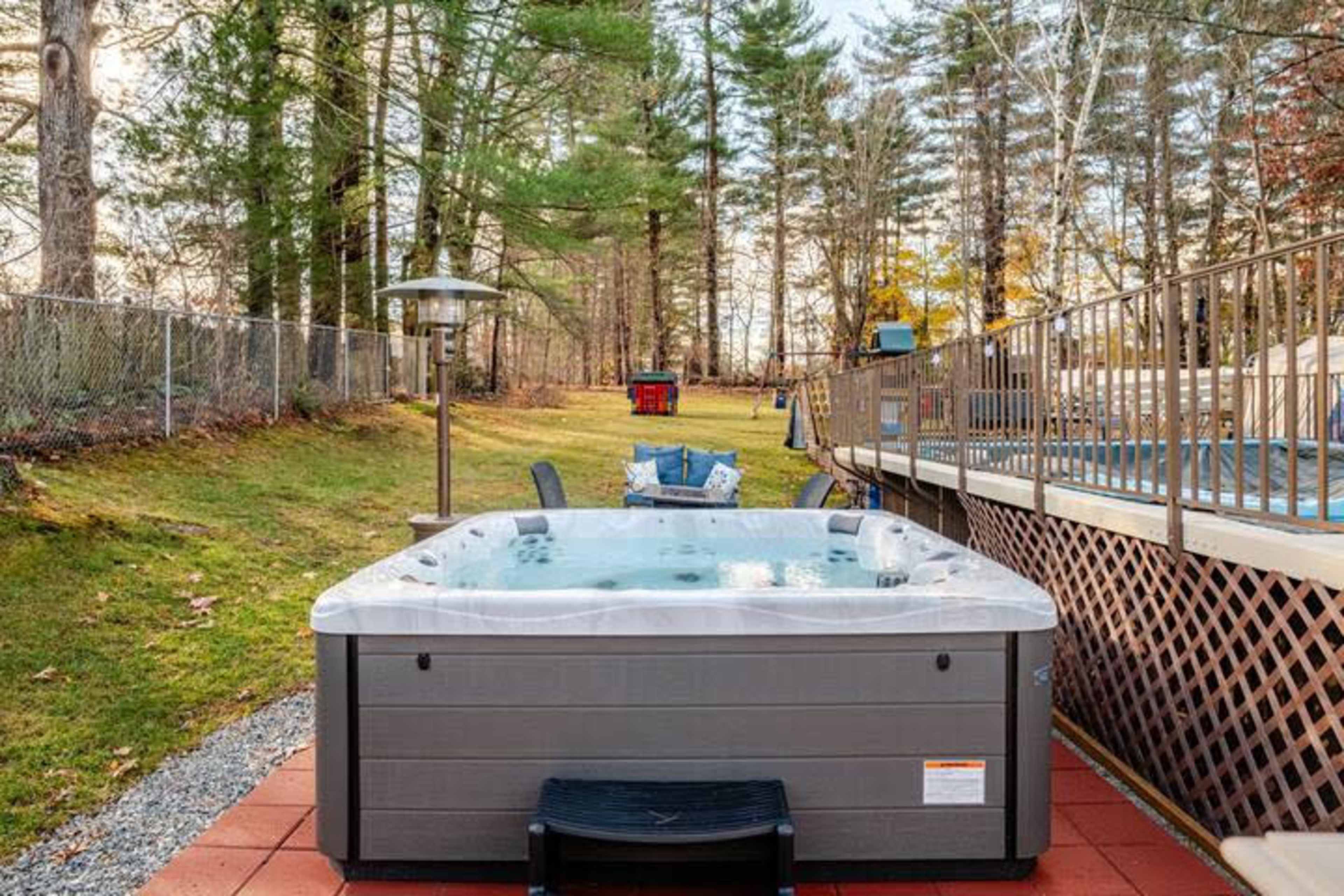 Backyard Oasis with Pool,Hot Tub & Playground Image in Burlington, Burlington, MA