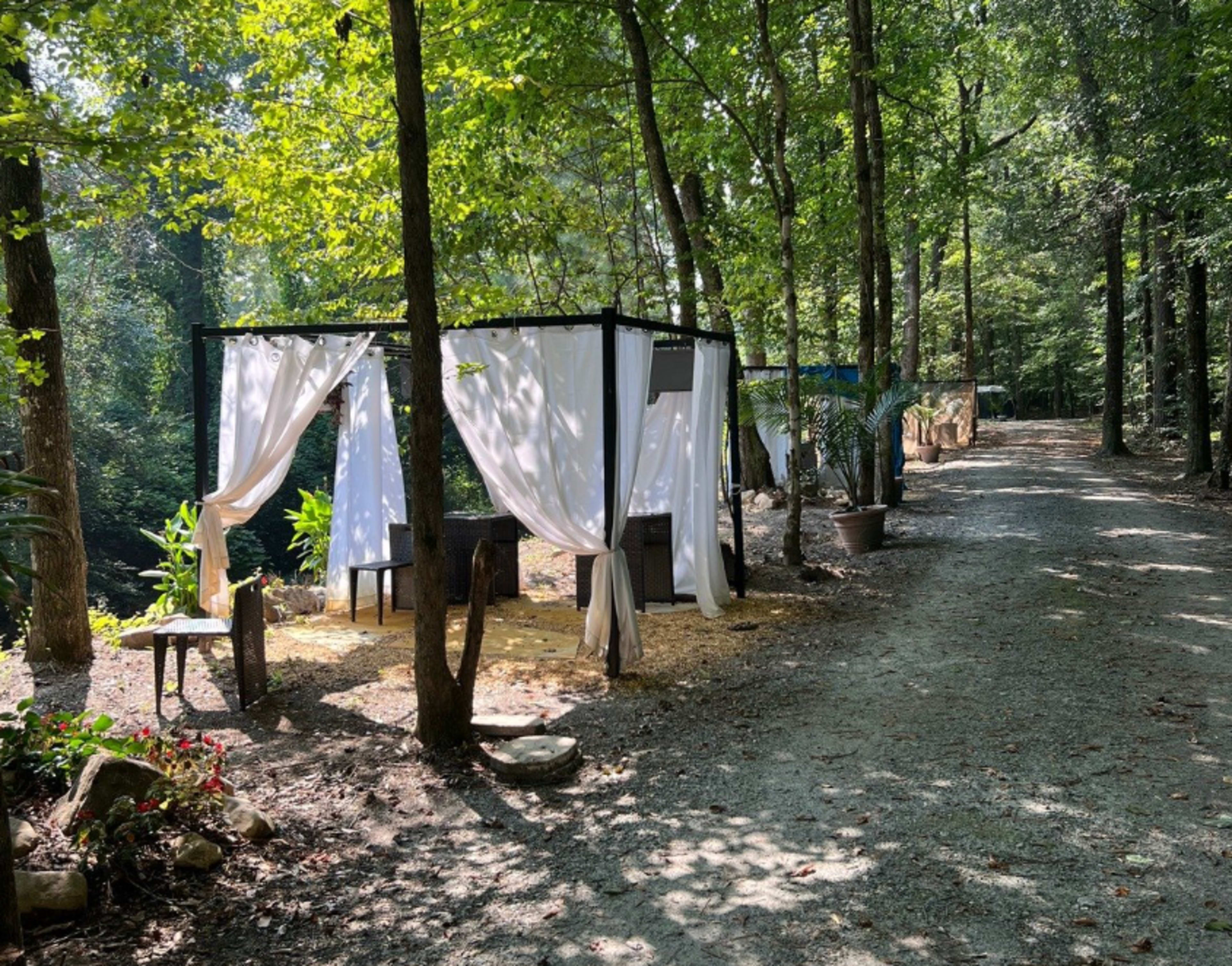 Lush 8-Acre Wellness Oasis Near Atlanta – Garden Venue with River, Cabanas & Grand Cabin Image in Sandtown, Atlanta, GA