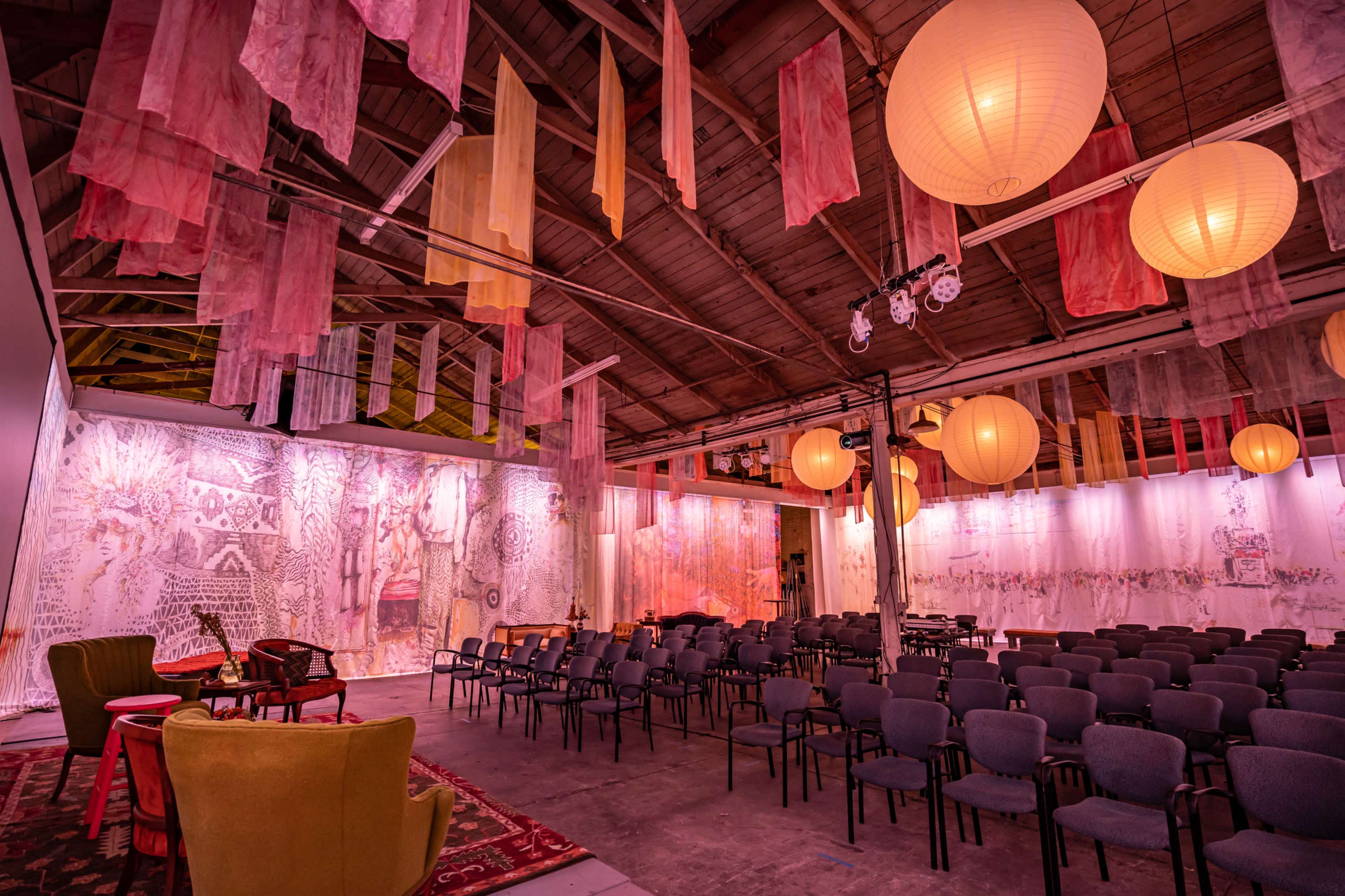 Enchanting Warehouse Space with Dreamy Lighting & Artistic Vibe Image in East Peralta, Oakland, CA