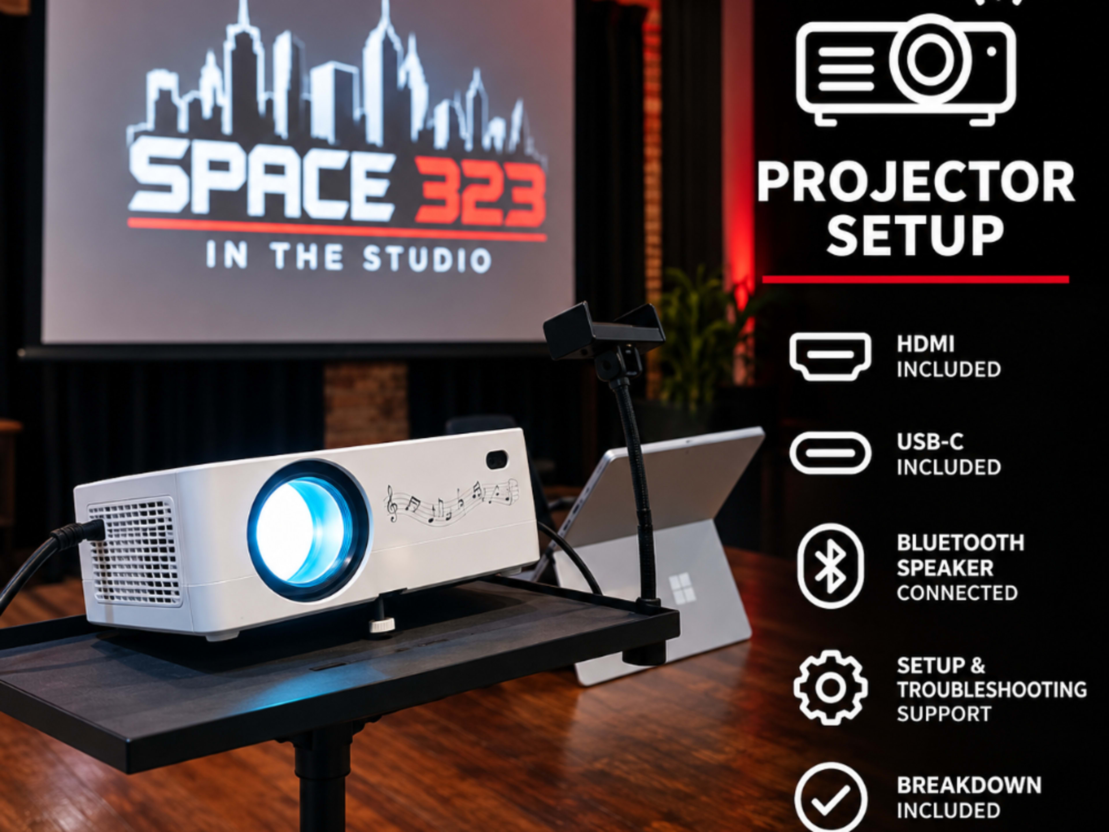 Projector / Screen Setup — $25