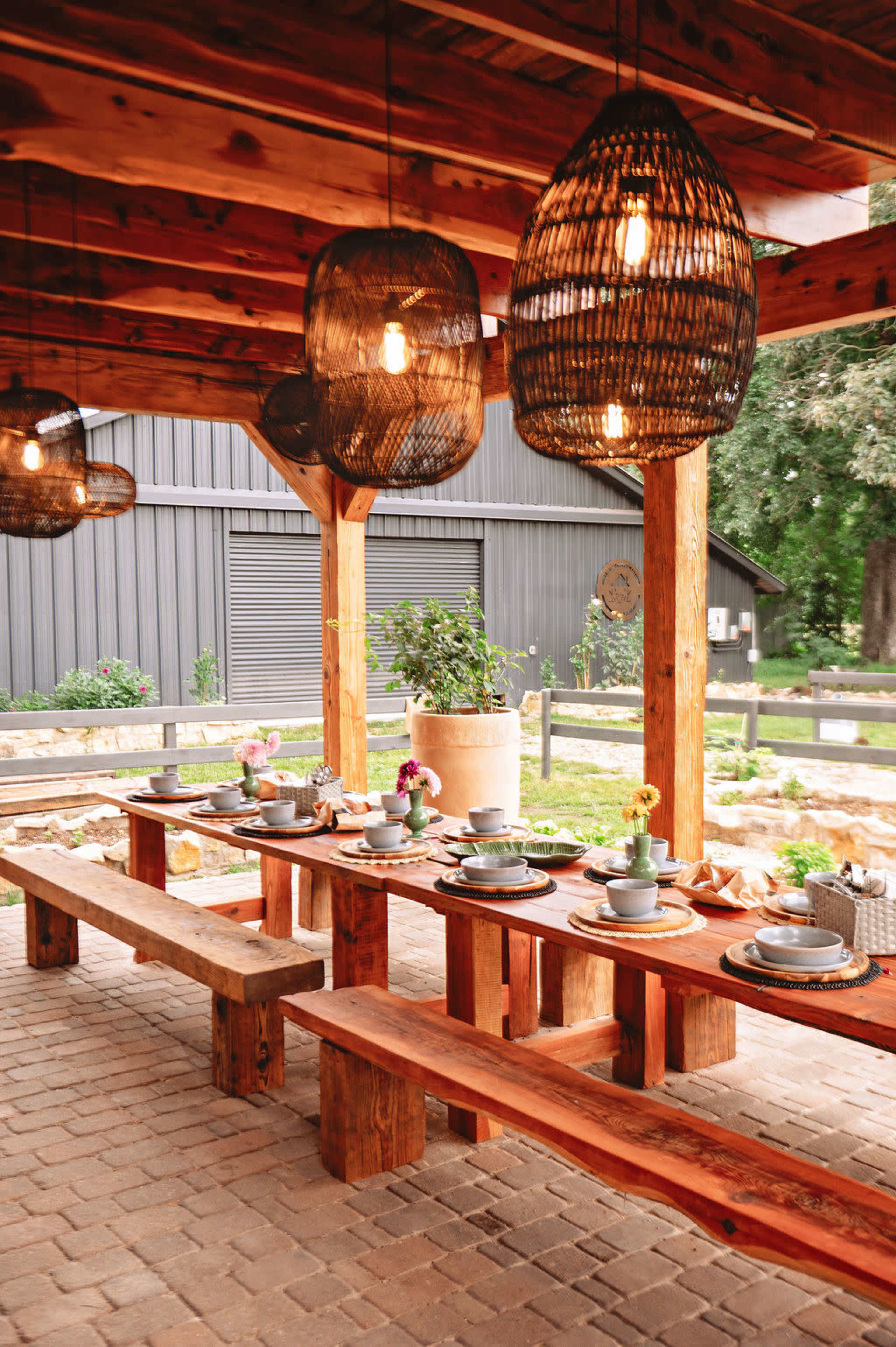 Rustic pergola with outdoor kitchen in the garden Image in , Conroe, TX