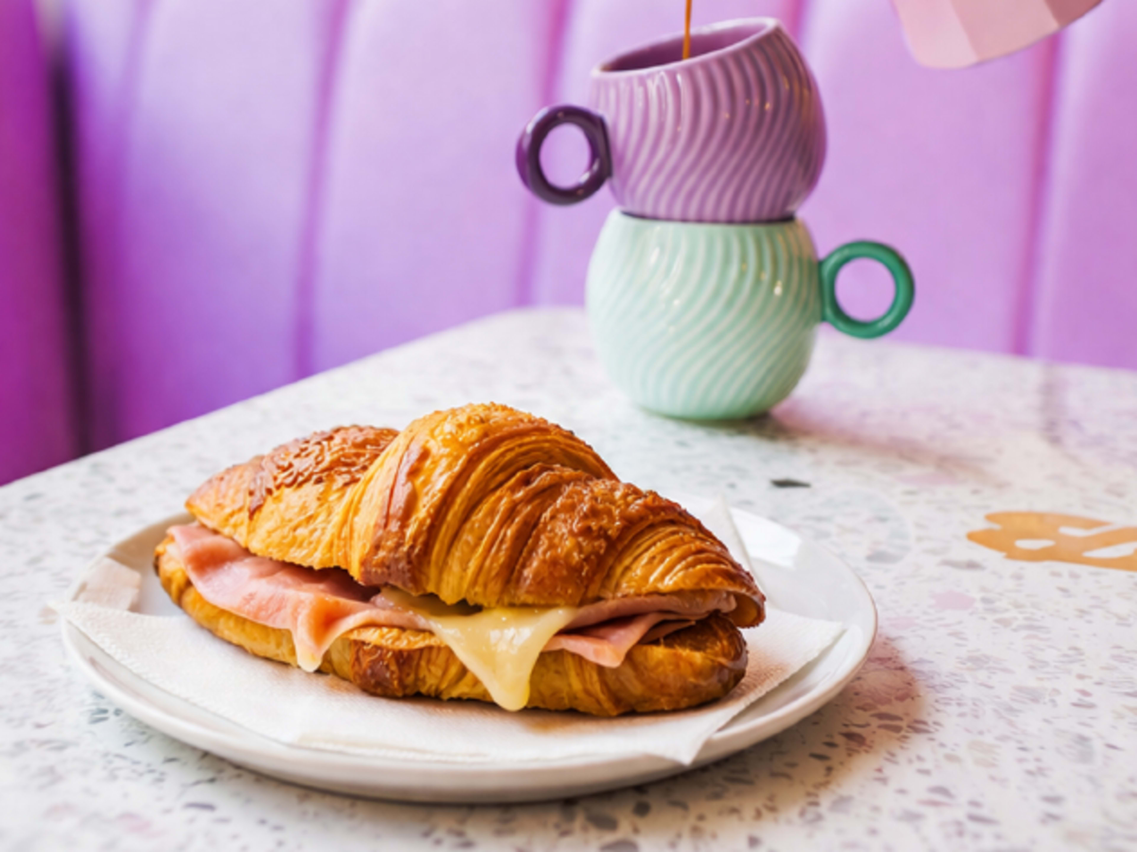 Ham & Cheese Croissant service
