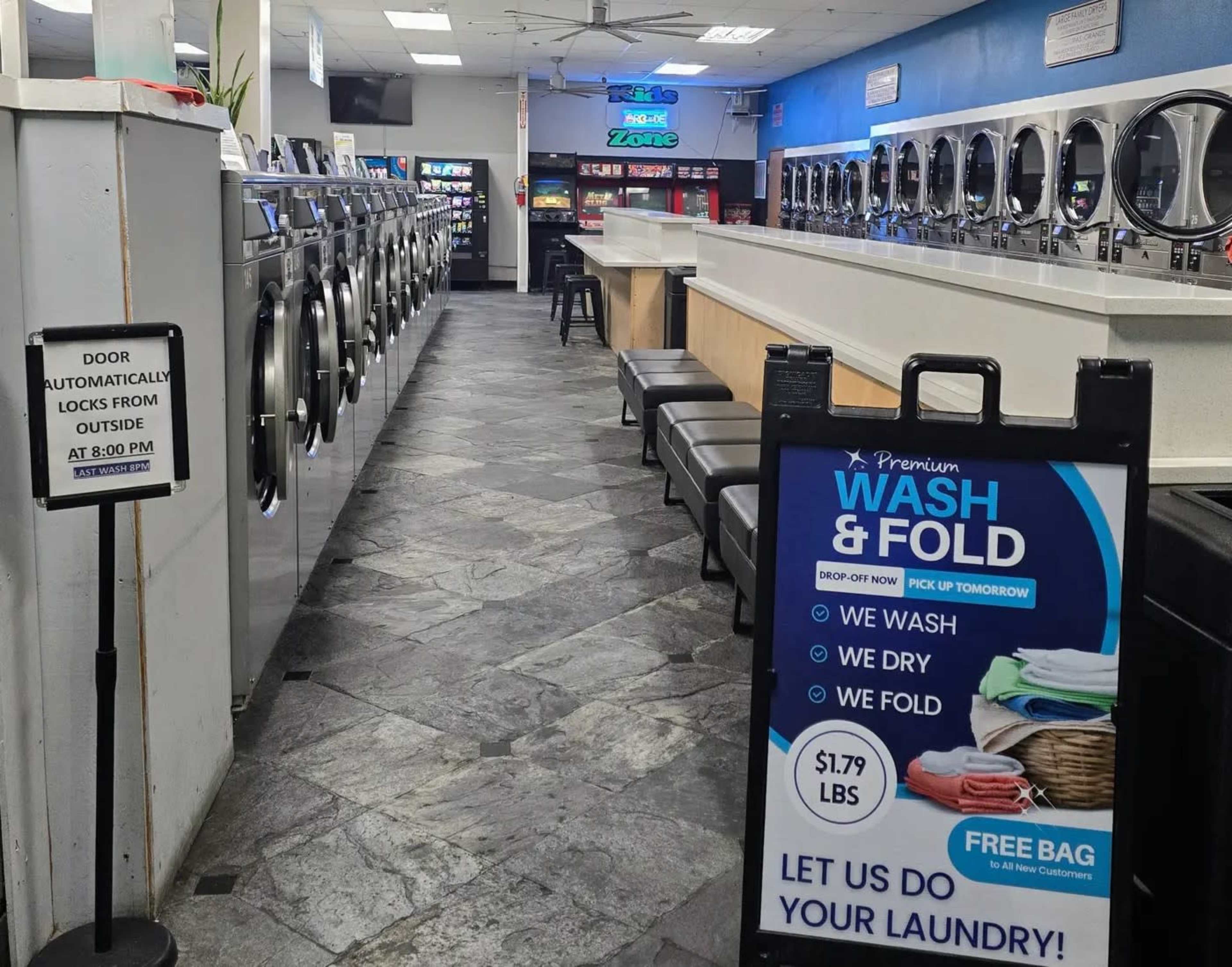Modern Stainless-Steel Laundromat with Bright, Open Layout Image in Moreno Valley, Moreno Valley, CA