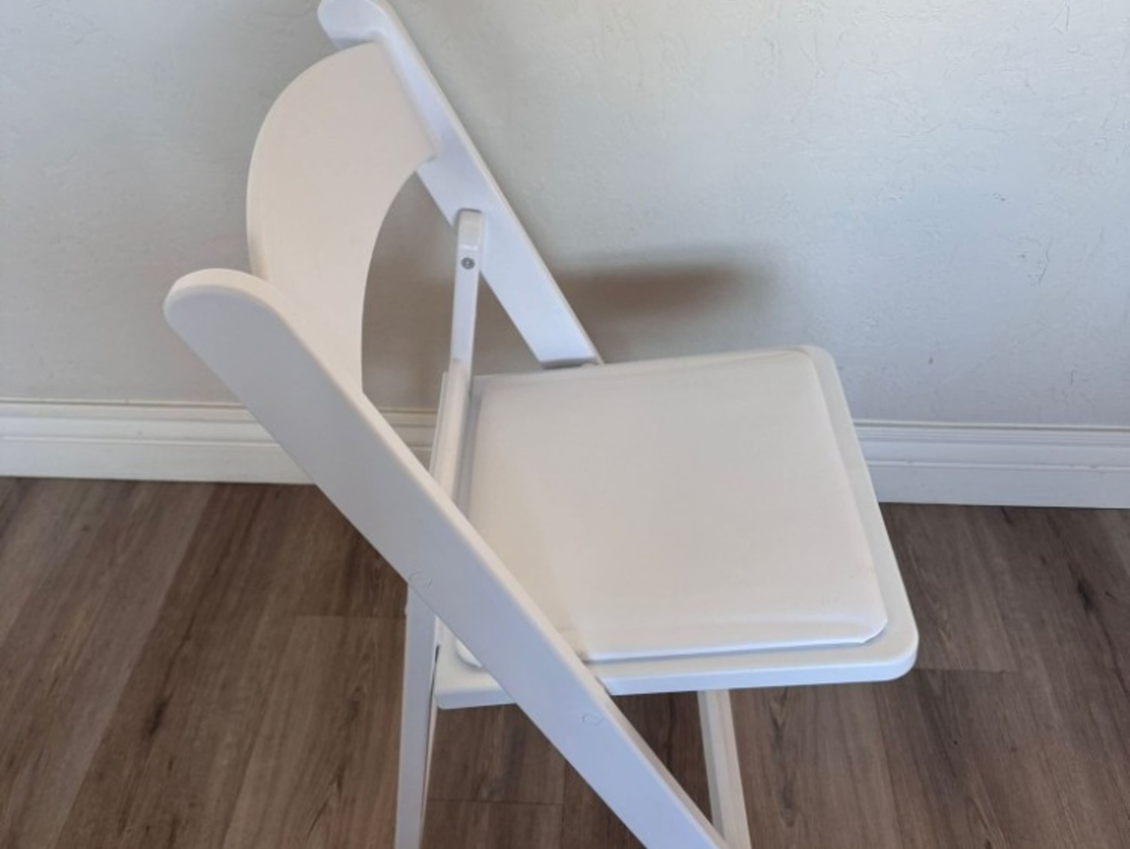 White folding chairs