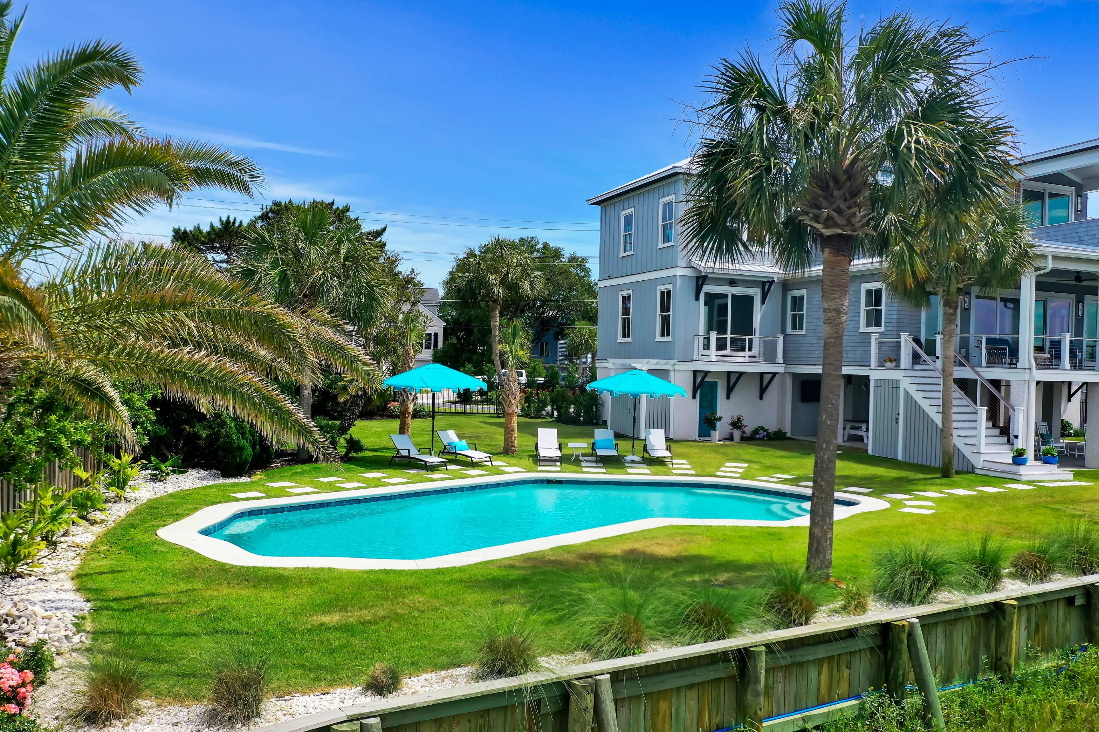 Isle of Palms gorgeous sunsets from backyard, pool area, patio and dock Image in Isle of Palms, Isle of Palms, SC