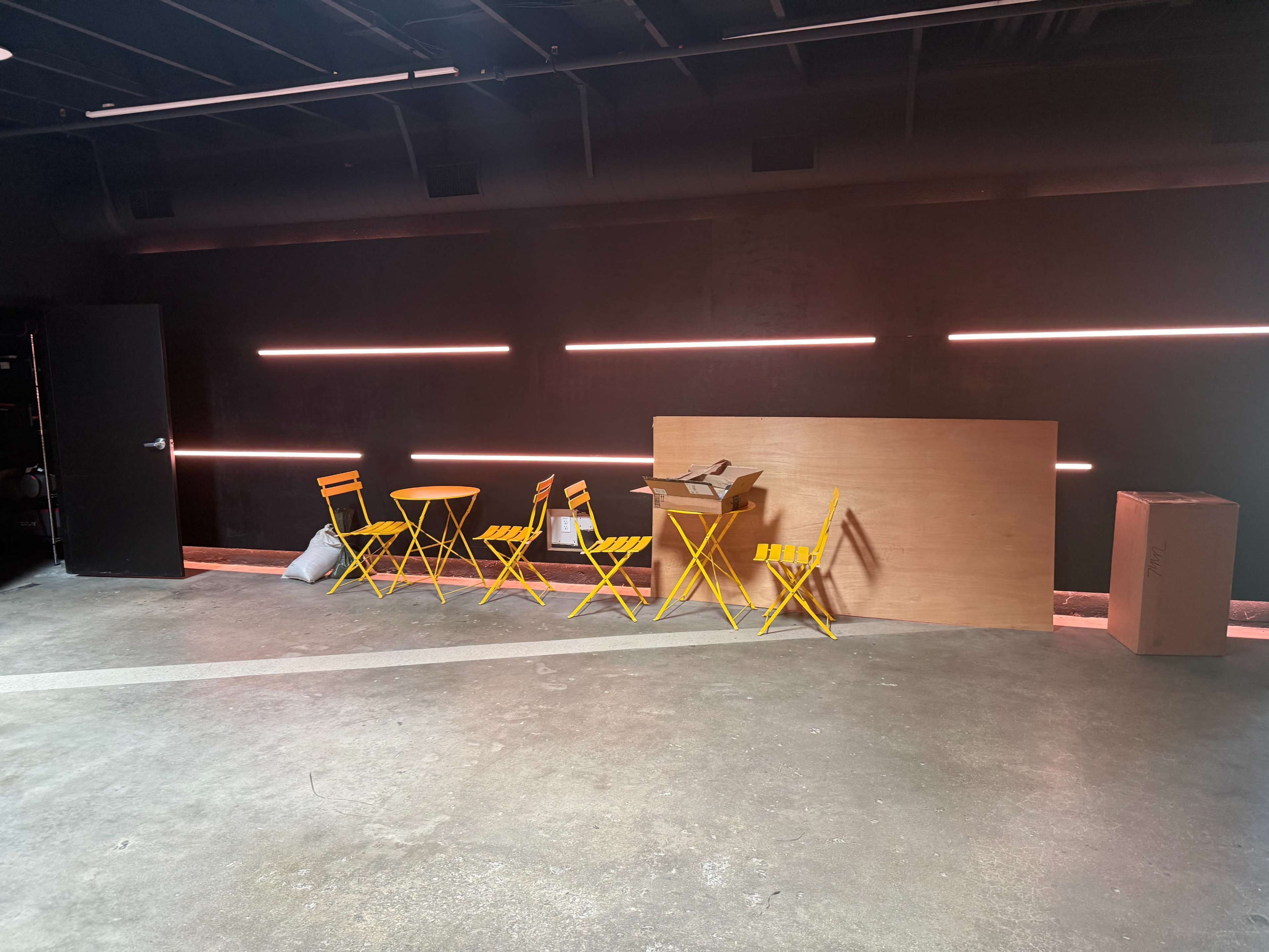 Black Room Garage for Vehicle Shoots, Custom Staging Image in Historic Highlands, Pasadena, CA