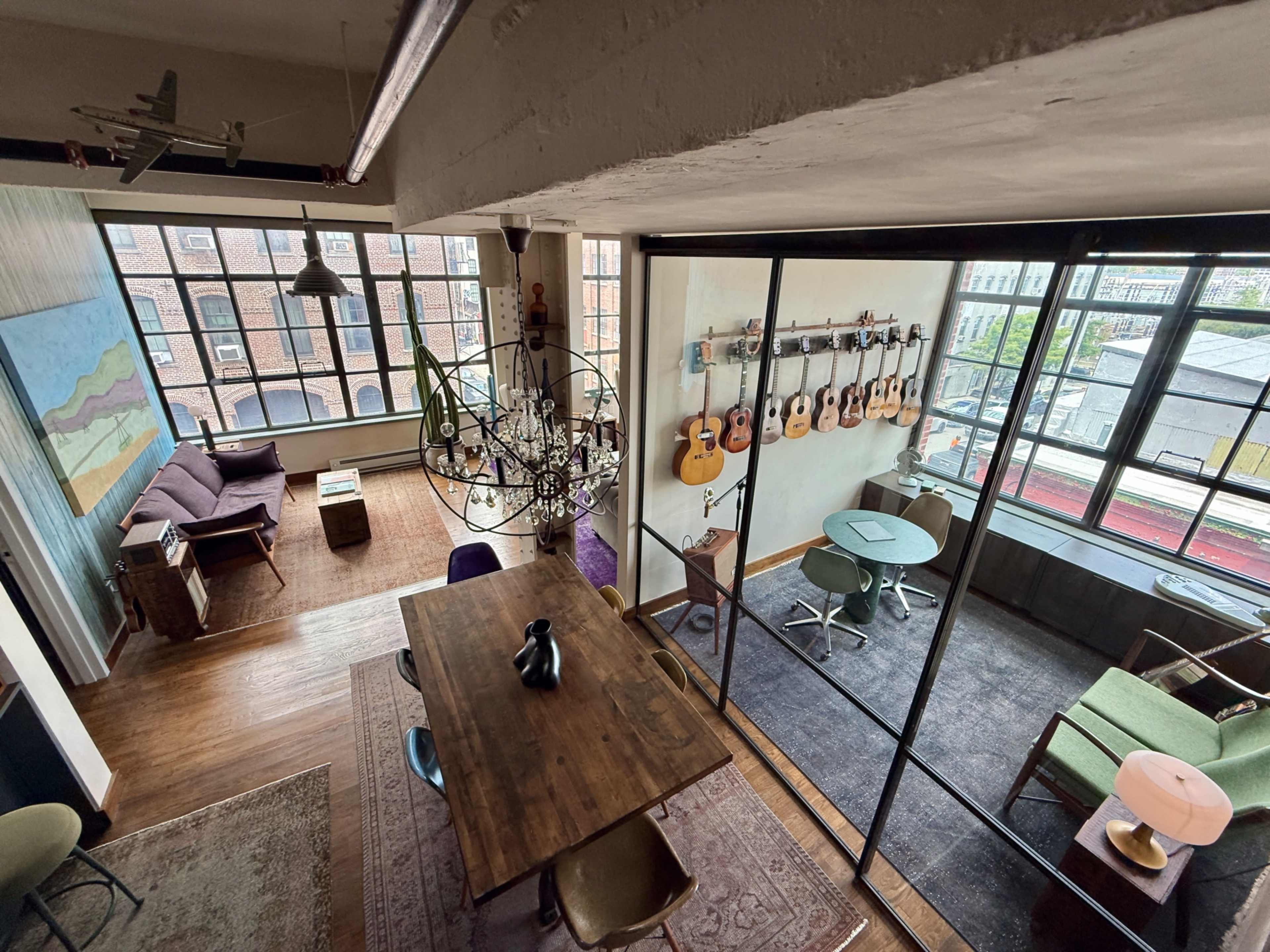 Multiple Vignettes, Large Industrial Windows, Abundant Daylight, City & Water Views, Noise-reduction Windows, Quiet Street Image in Vinegar Hill, Brooklyn, NY