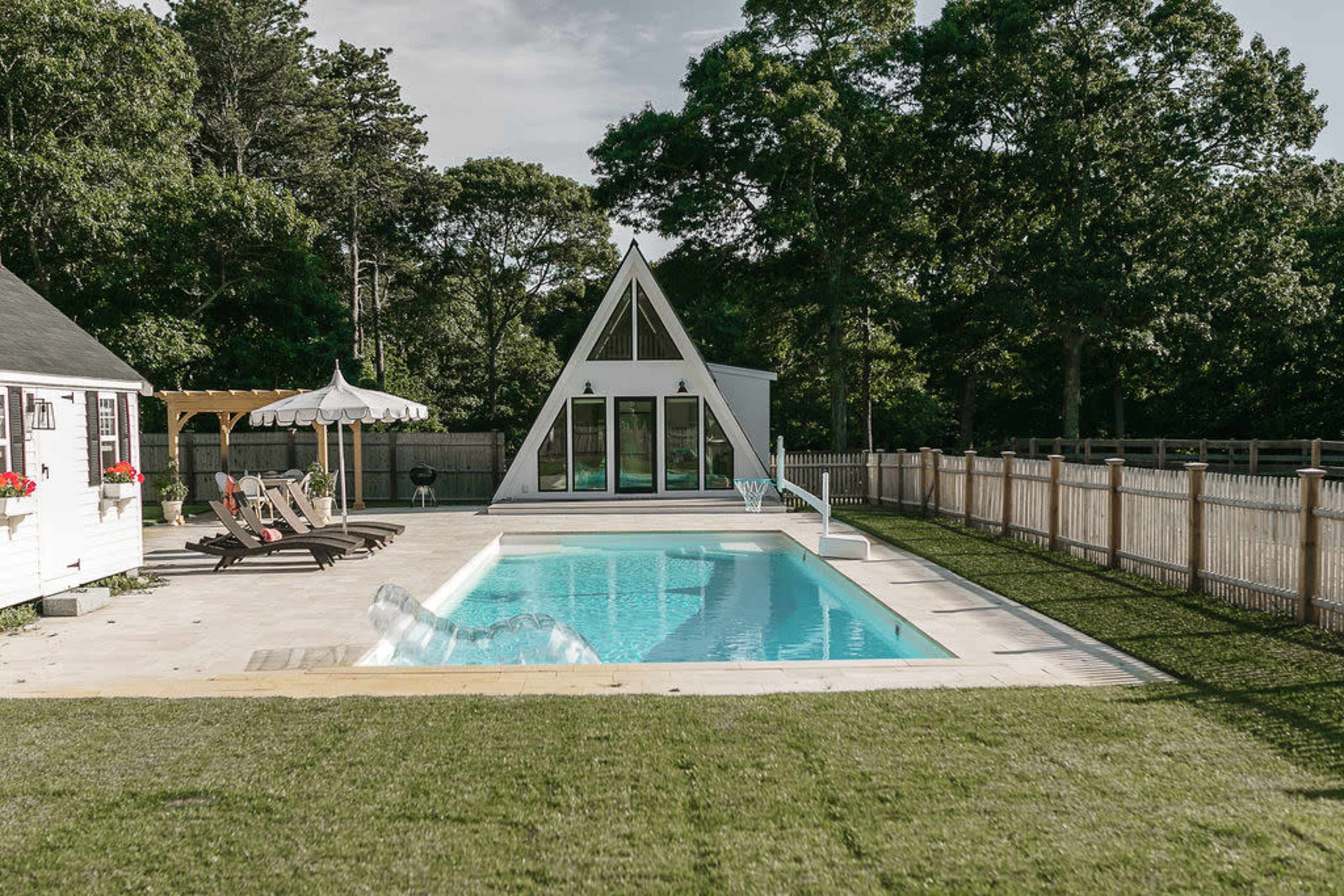 Horse Farm with Modern A-Frame and Pool Image in Brewster, Brewster, MA
