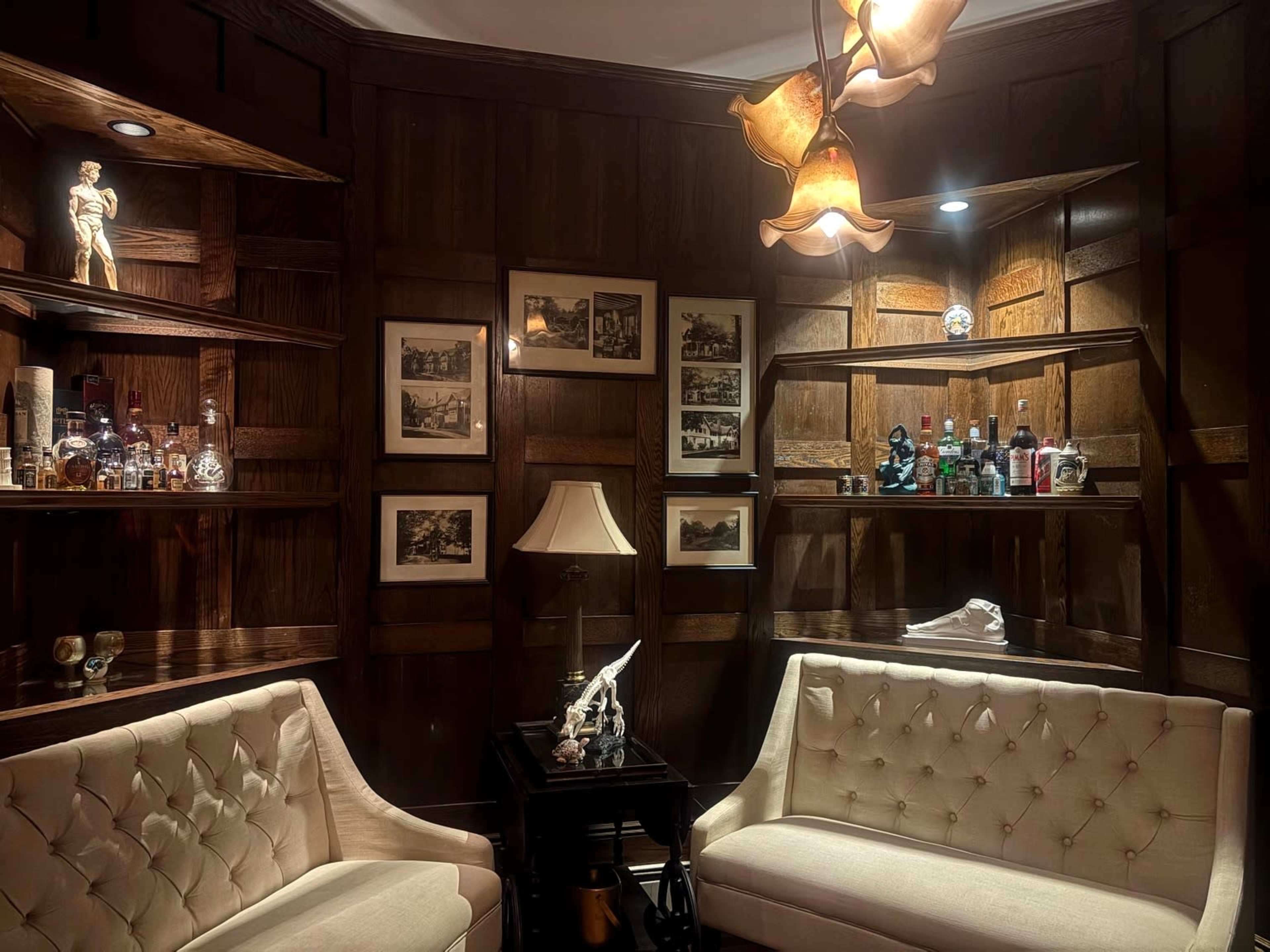 150-Year-Old Private Library & Study Hall — Tudor Woodwork, Stone Walls, Velvet Stage Curtains, 20-ft vaulted Ceilings Image in Mount Pleasant, Chappaqua, NY