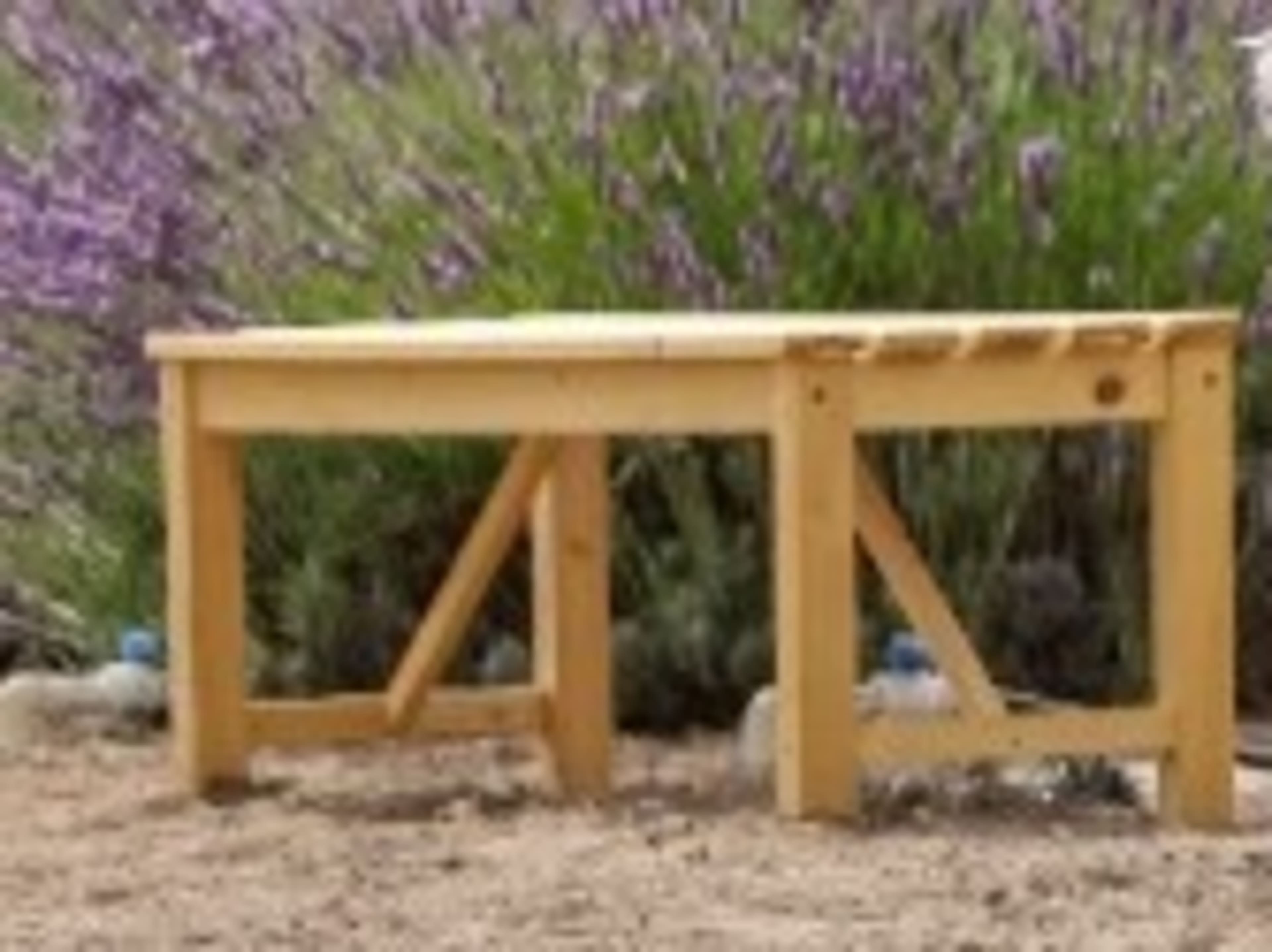 Wooden bench for 2