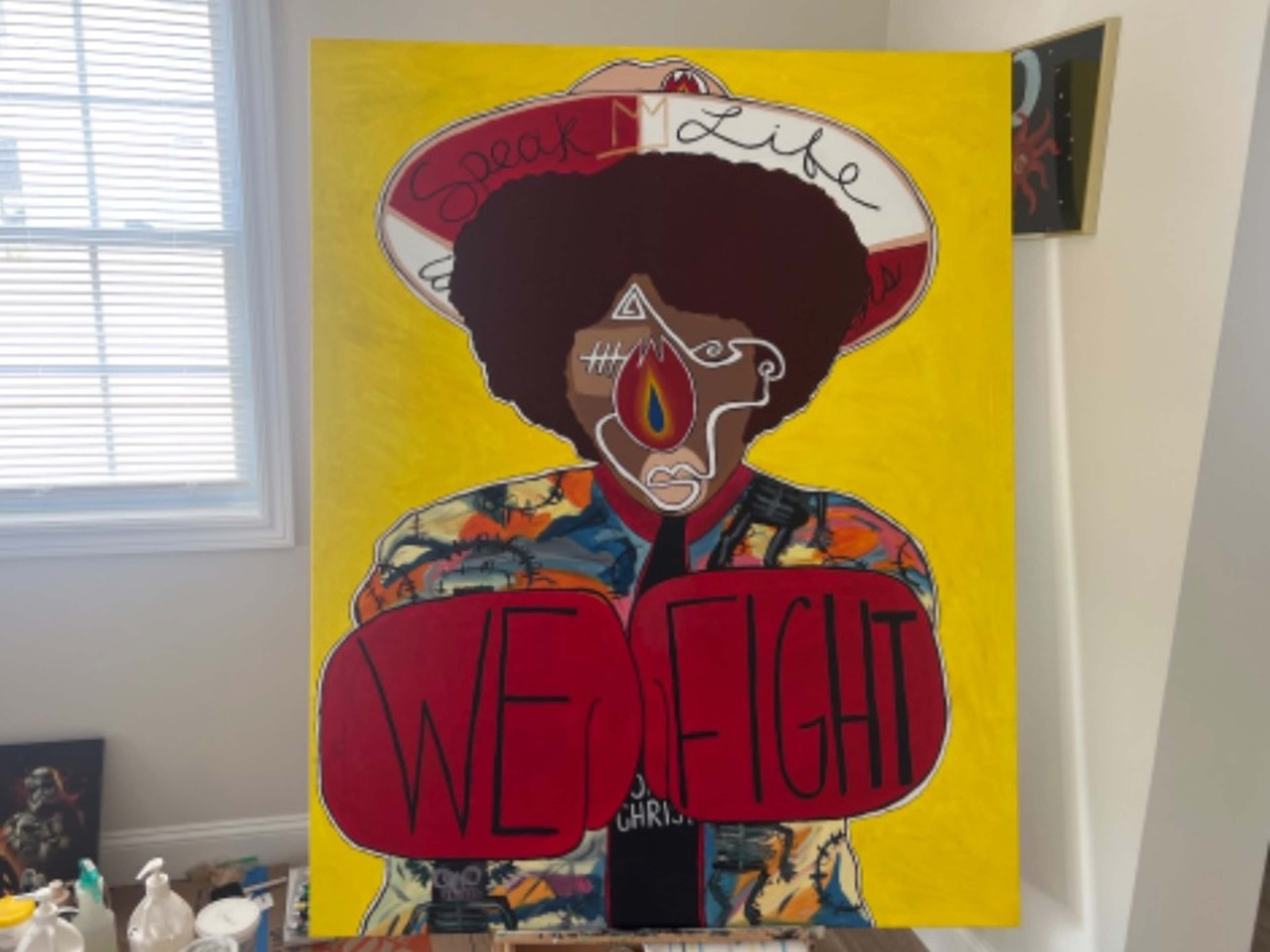 Use of artwork- We Fight (pictured) 