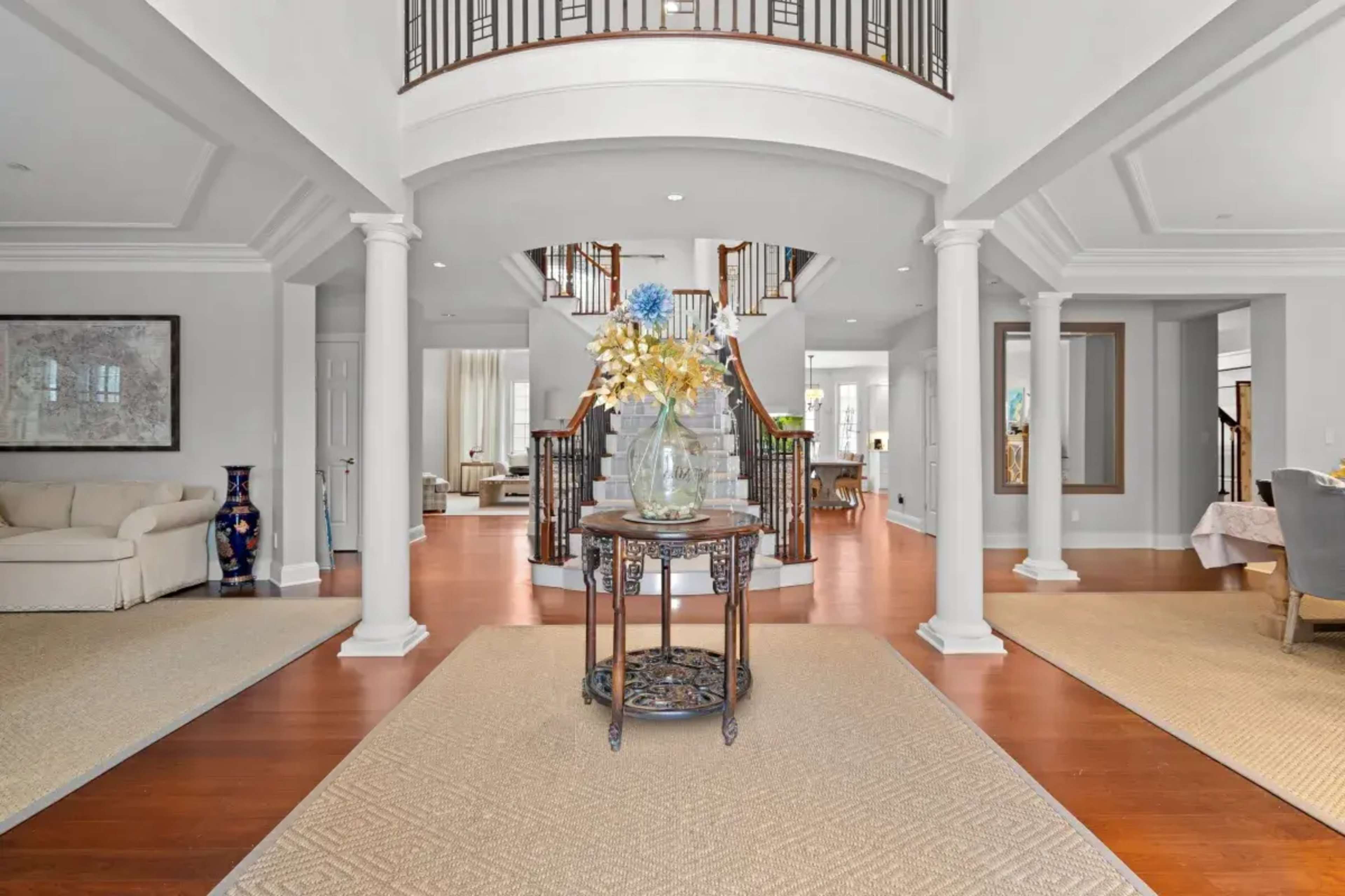 Sized house in a quiet neighborhood with atrium. Beautiful enough as TV shows props. Image in Purchase, Purchase, NY