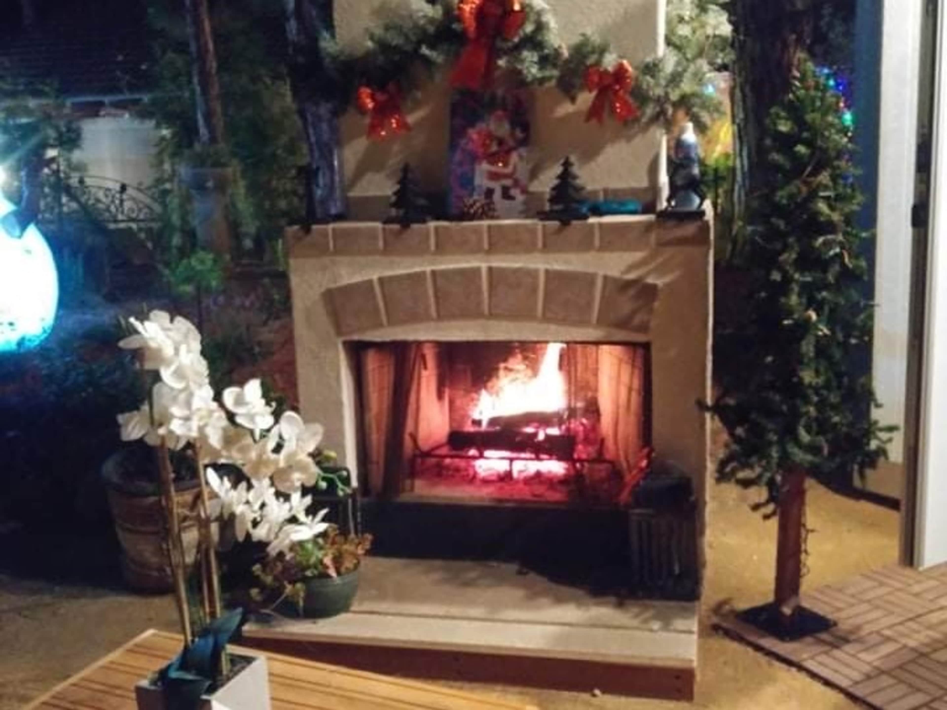 front yard fireplace