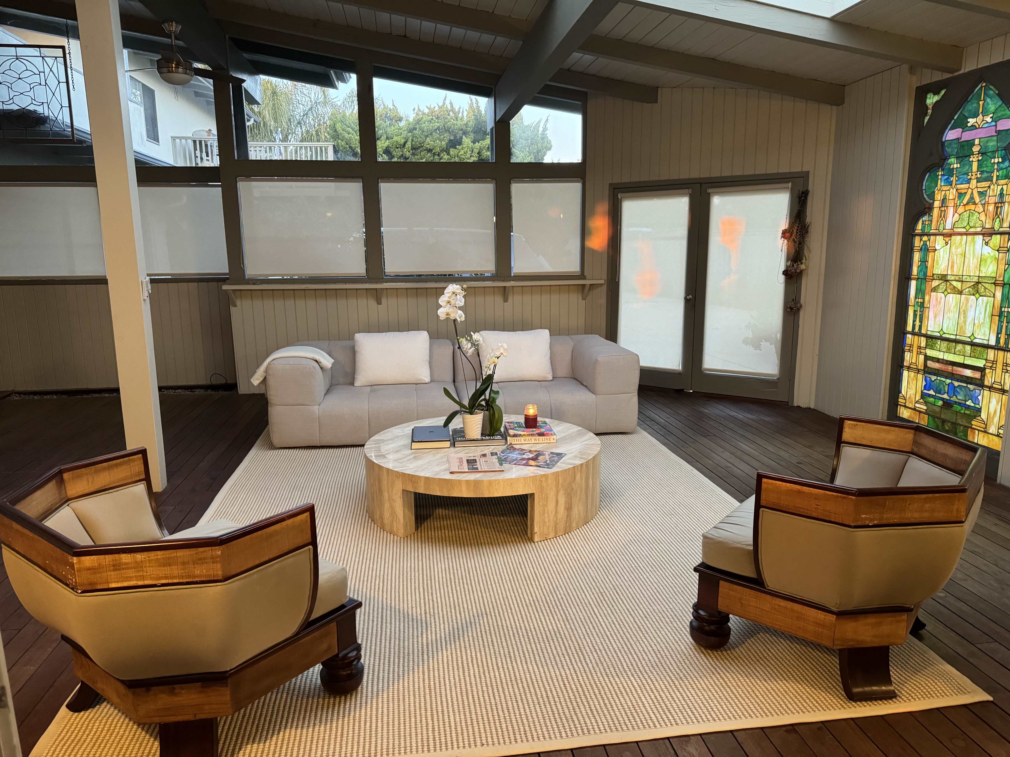 Original Malibu mid-century house with sweeping westward coastal views off Point Dume. Image in Central Malibu, Malibu, CA