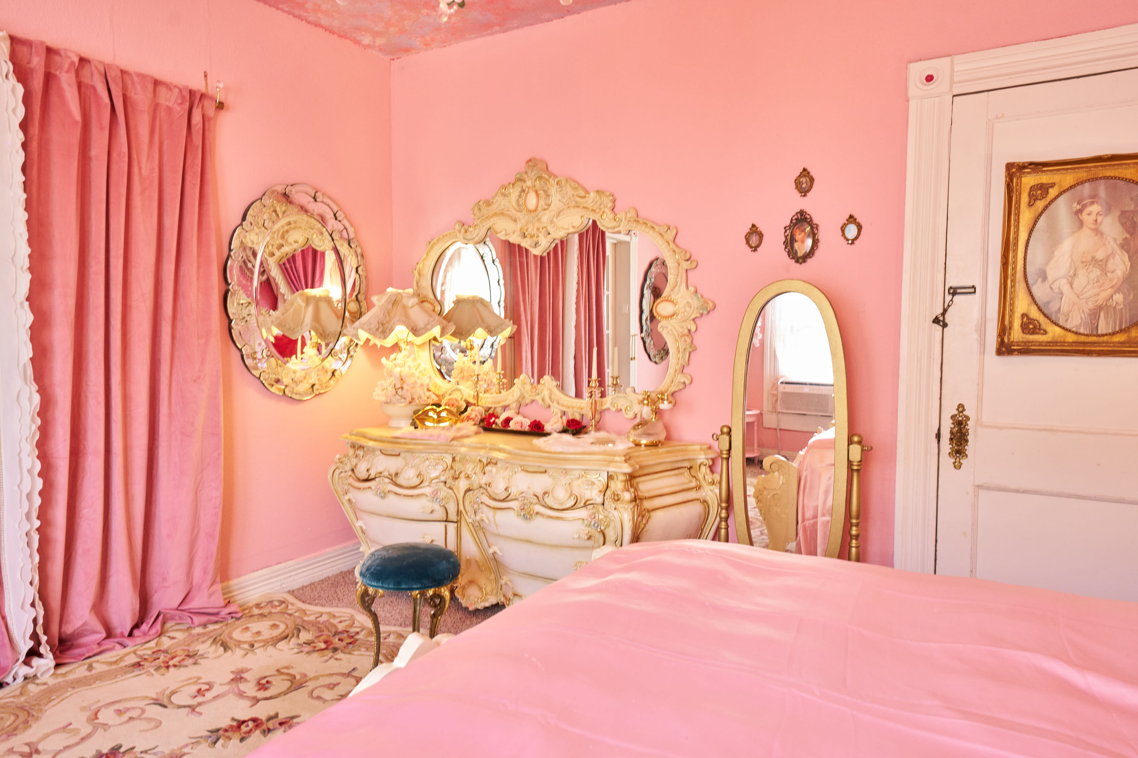 Pink Valentine House — Vintage Pink Sets for Editorial & Production Image in Near Northside, Houston, TX