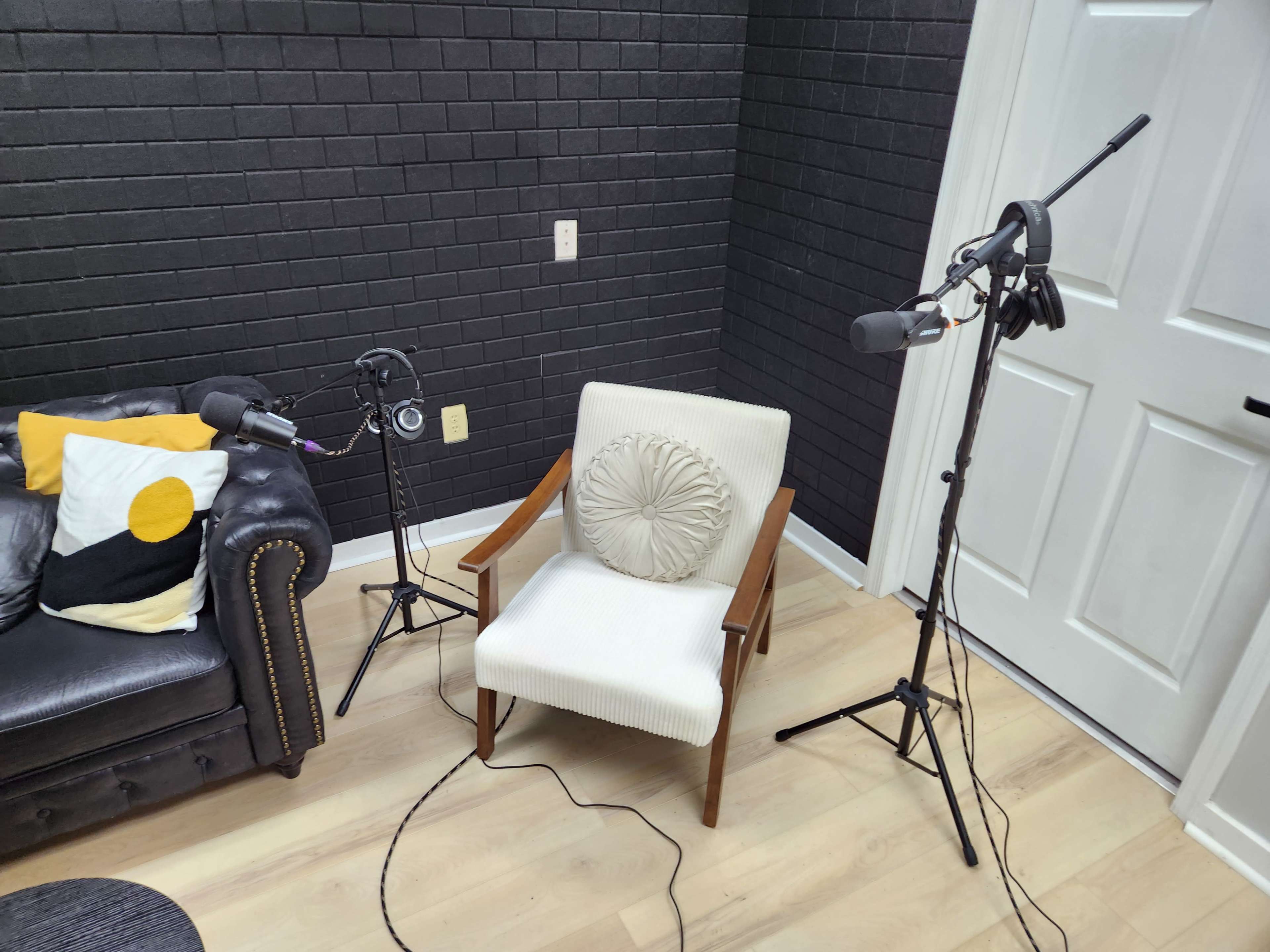 Modern Podcast Studio with Cameras, Mics & Stylish Set Image in Portsmouth, Portsmouth, VA