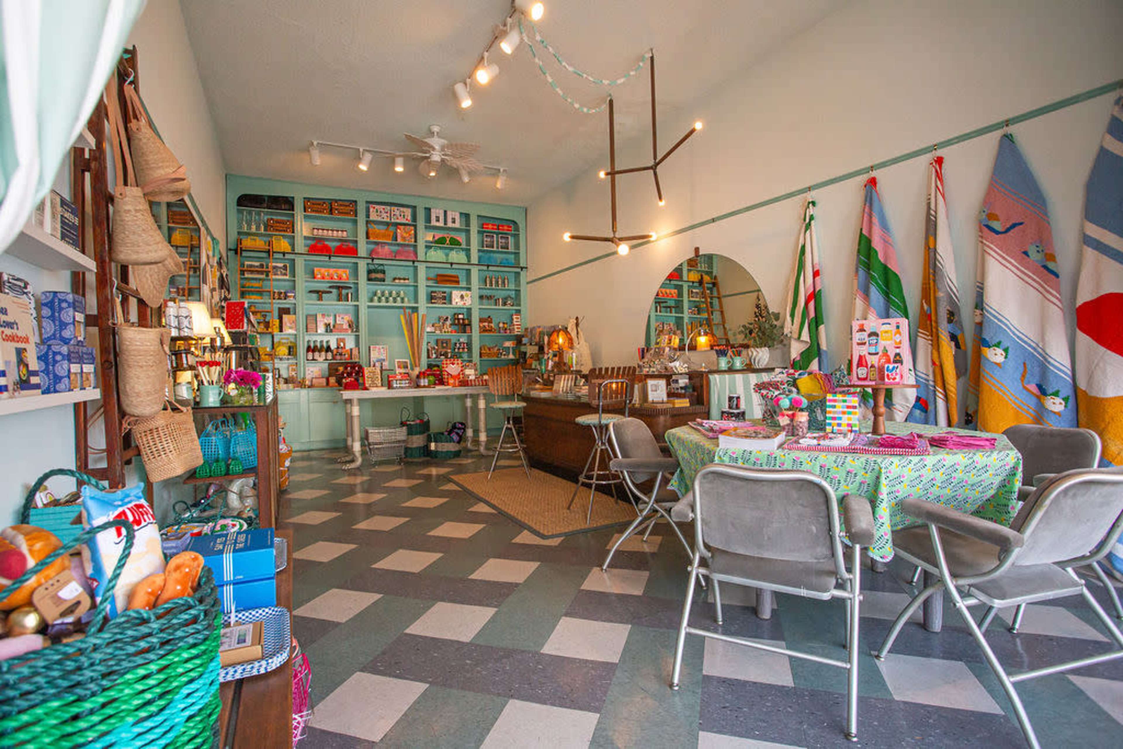 Accidentally Wes Anderson small retail gift shop with timeless feel and rolling ladder Image in Koreatown, Los Angeles, CA