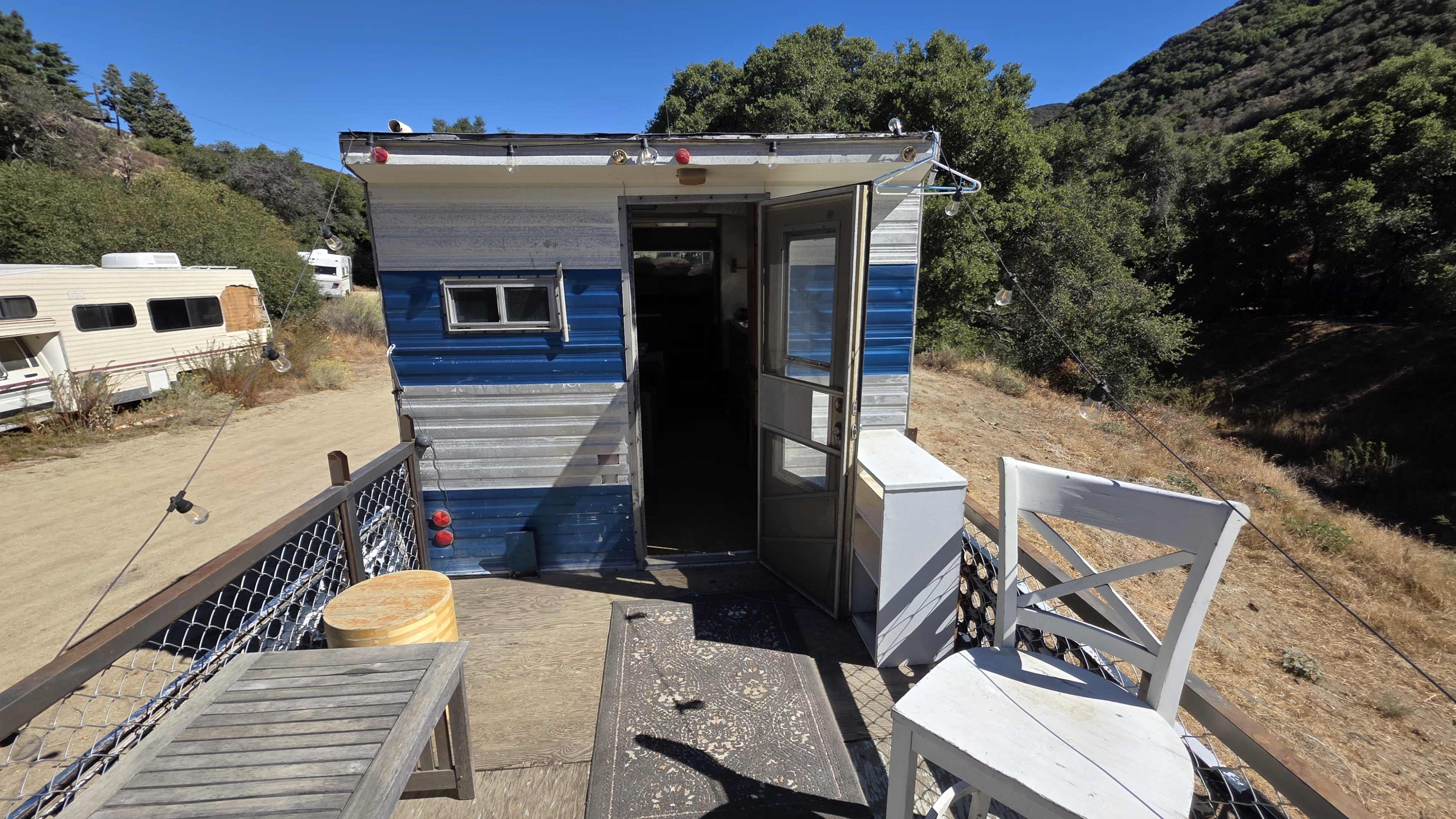 1952 Blue Chevy Viking Truck, Trailer, Porch – Desert View Image in Leona Valley, Leona Valley, CA