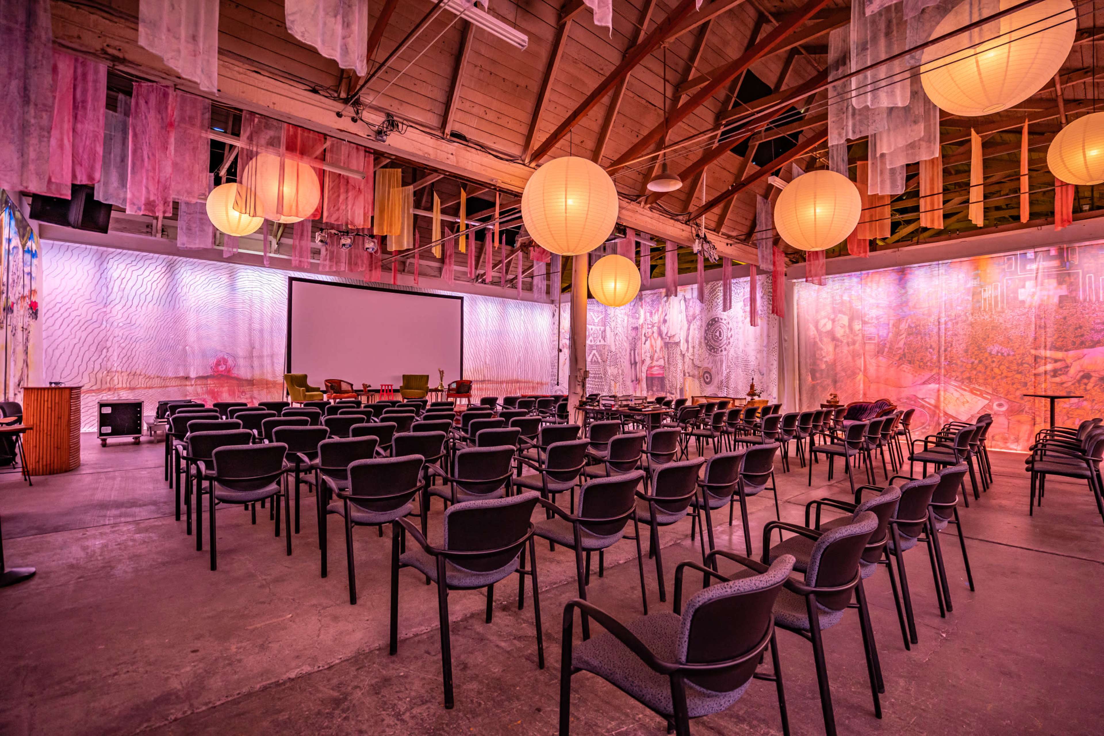 Enchanting Warehouse Space with Dreamy Lighting & Artistic Vibe Image in East Peralta, Oakland, CA