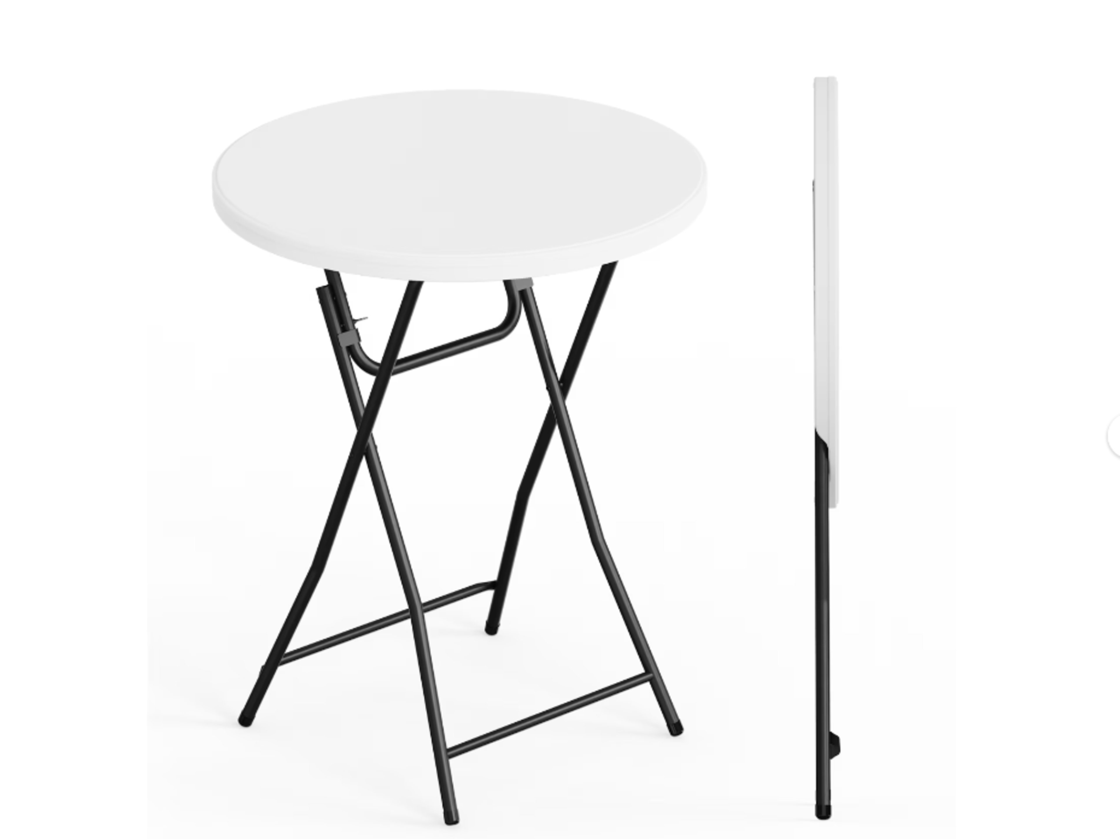 32in Folding Cocktail Table (White)