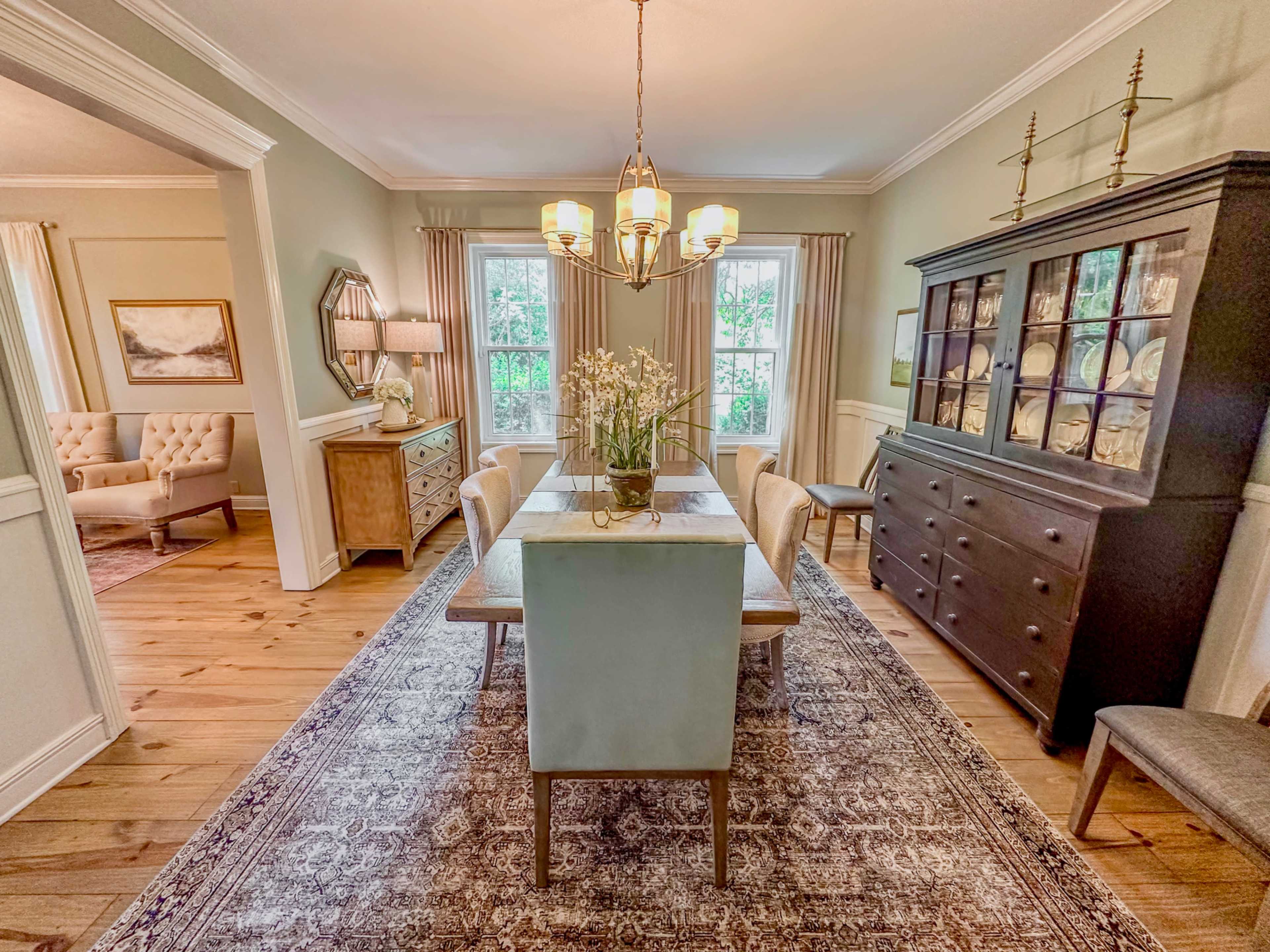 Enchanting, charming, sprawling county estate with a colonial exterior. Gorgeous patios and seating areas including fire places and pit. Image in Fairview, Fairview, TX