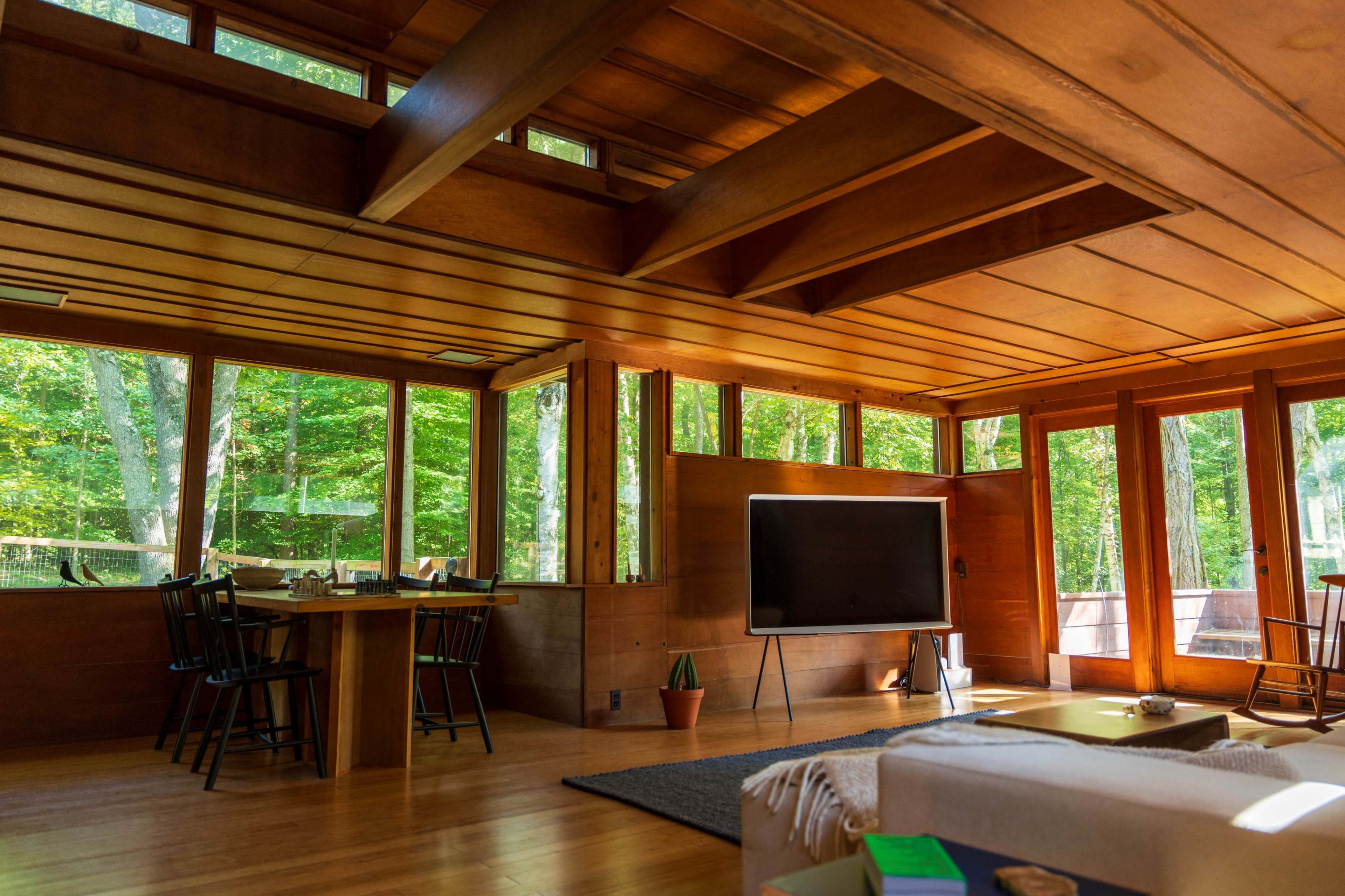 Frank Lloyd Wright Usonian Inspired Home in the Forest Image in Algoma Township, Sparta, MI