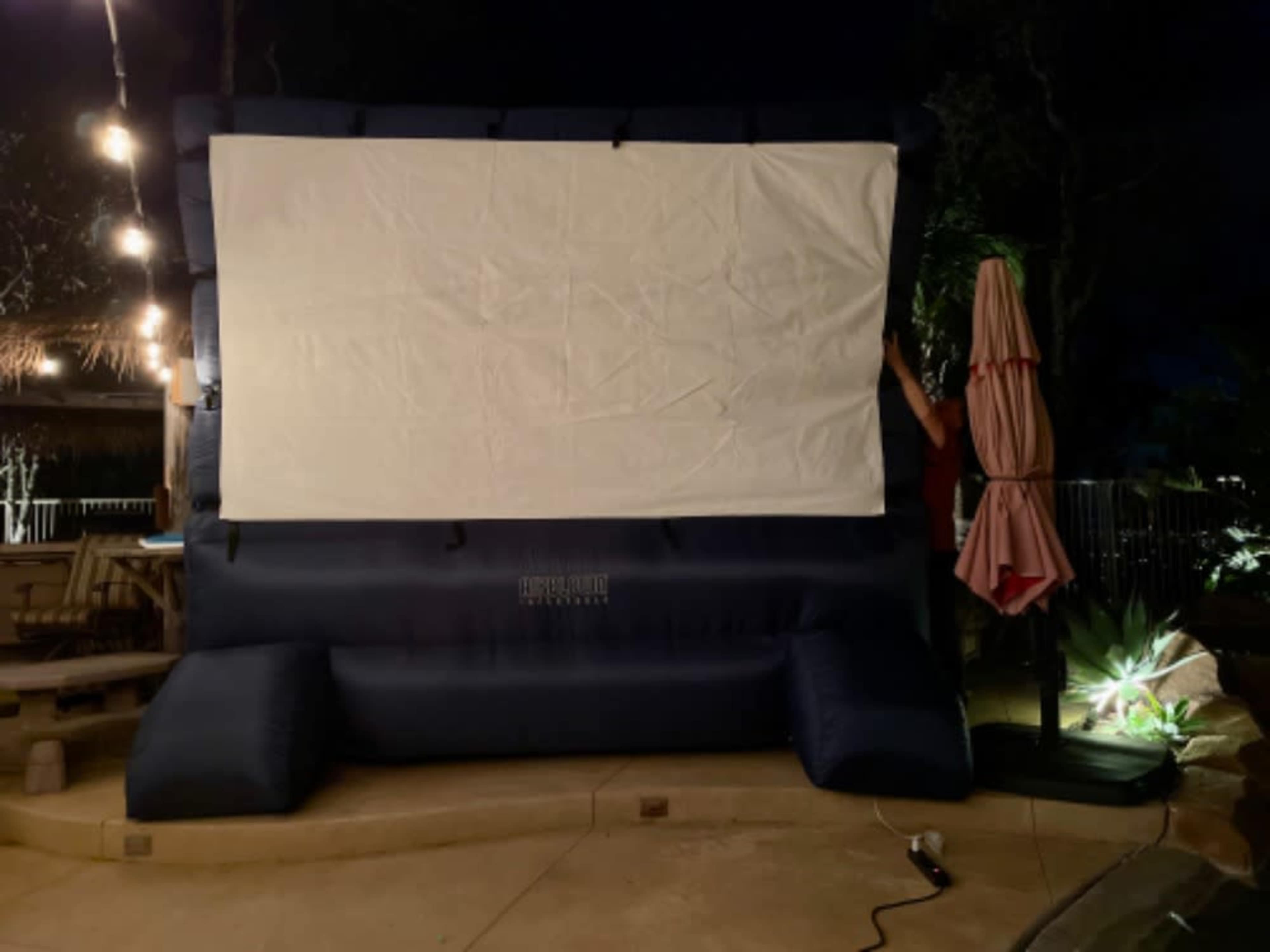Outdoor movie screen and Projector