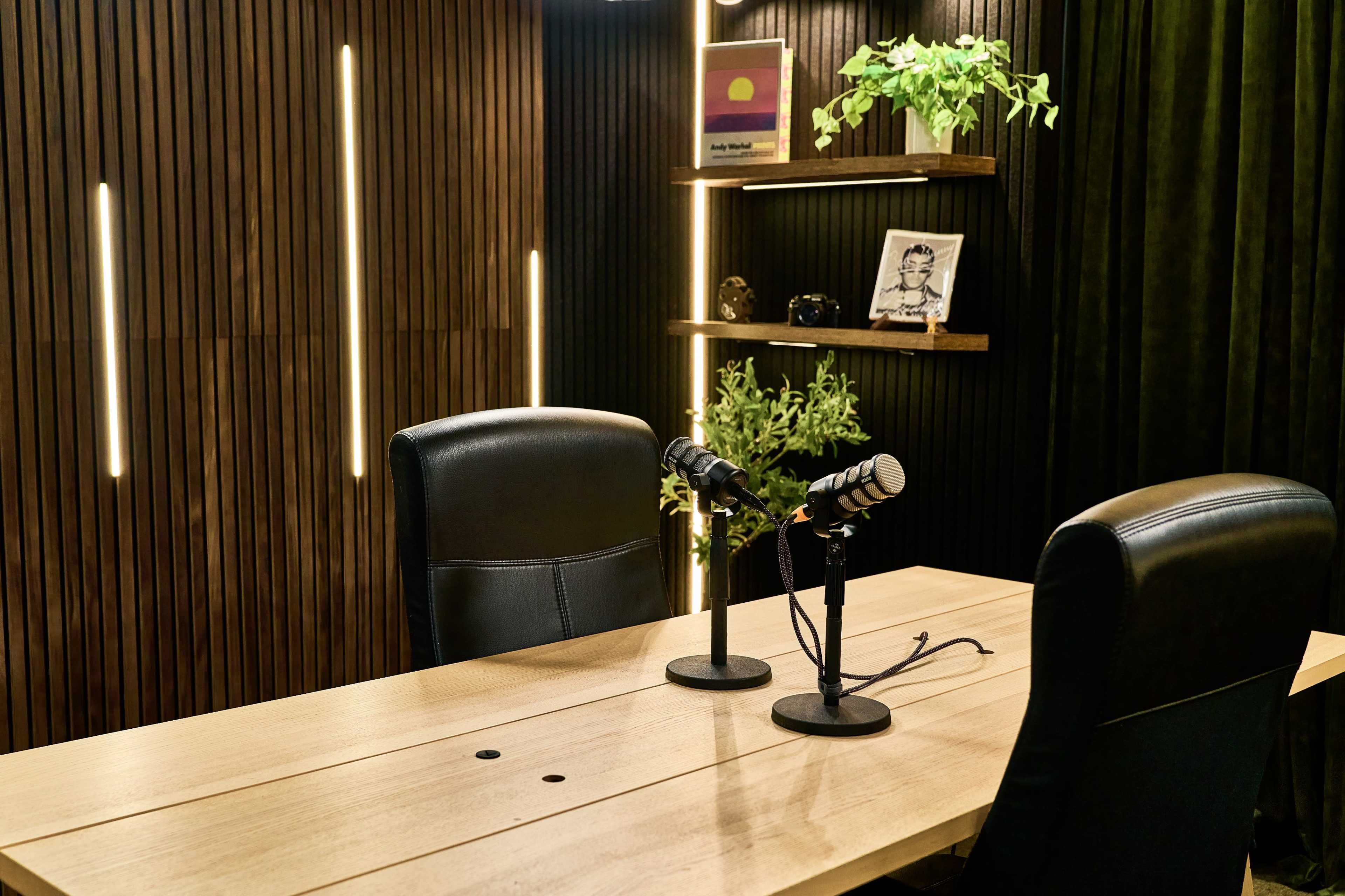 Tabletop Interview Podcast Studio | Cinematic Setup Image in Monterey Park, Monterey Park, CA