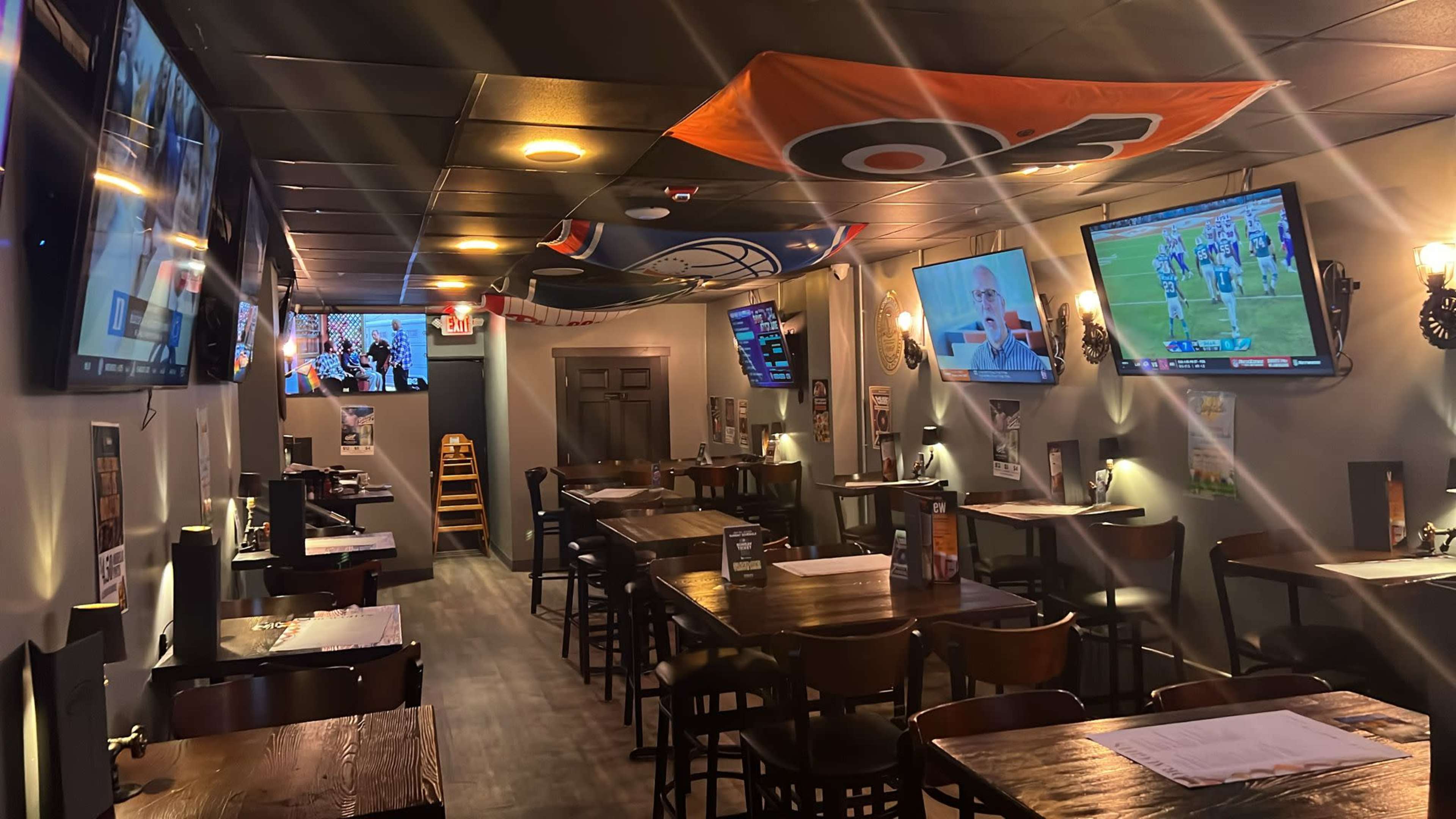 Cozy bar area with 10 flat screen TVs and surround sound speakers Image in Roxborough-Manayunk, PHILADELPHIA, PA