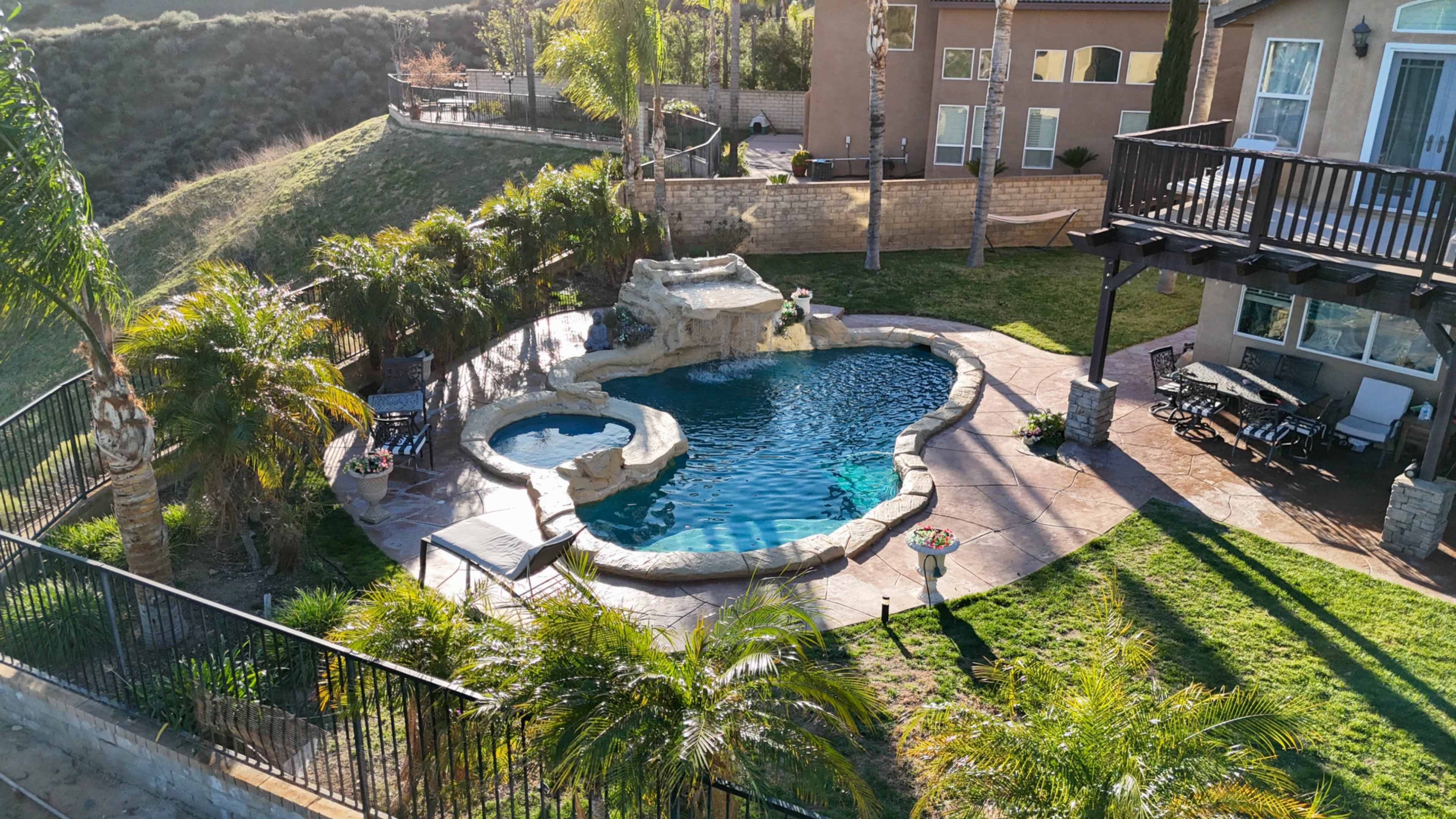 Luxury Villa: Waterfall Pool with Mountain Views Image in Santa Clarita, santa clarita, CA