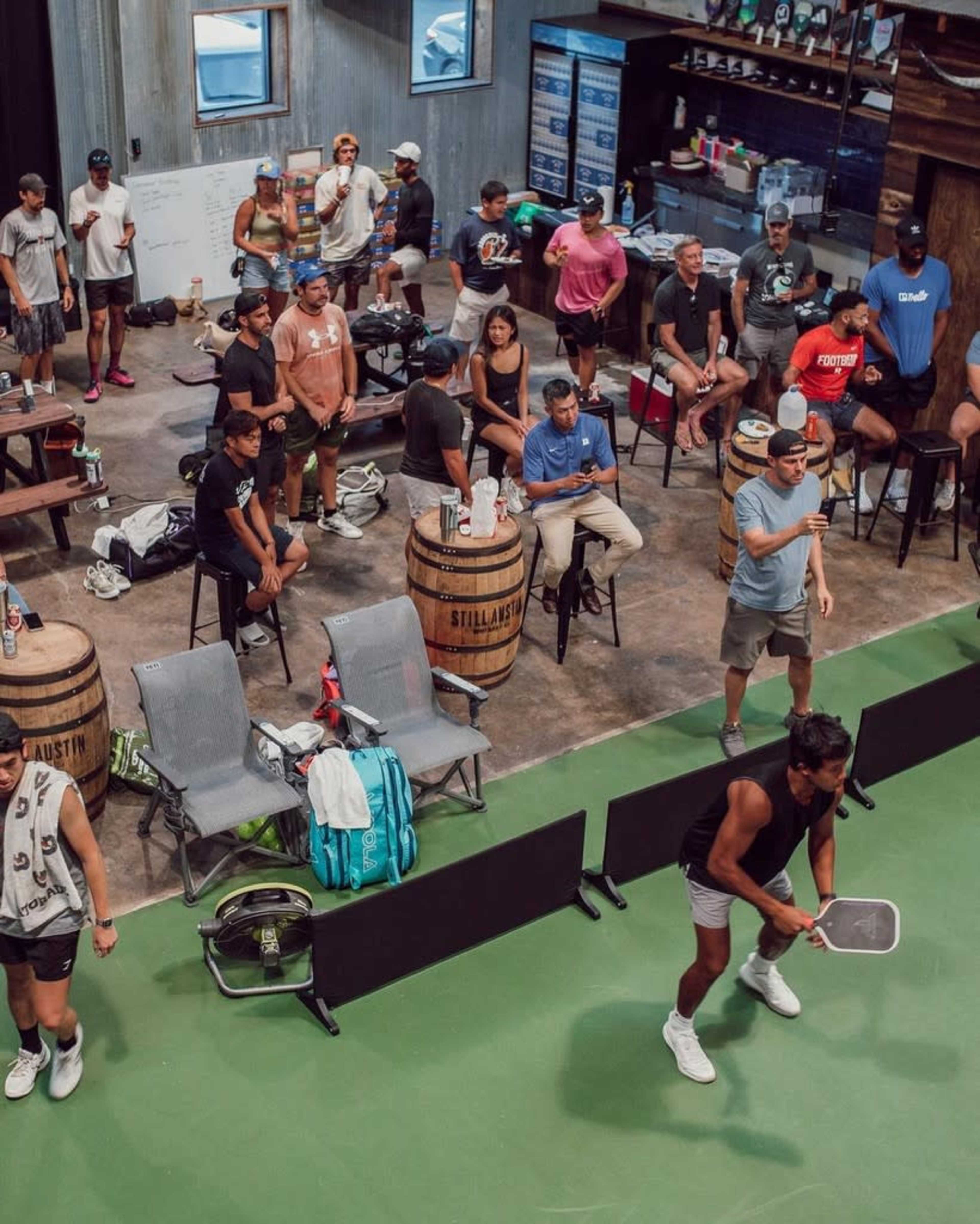 Unique Indoor Venue in South Austin with a pickleball court, stage, and bar. Image in East Congress, Austin, TX