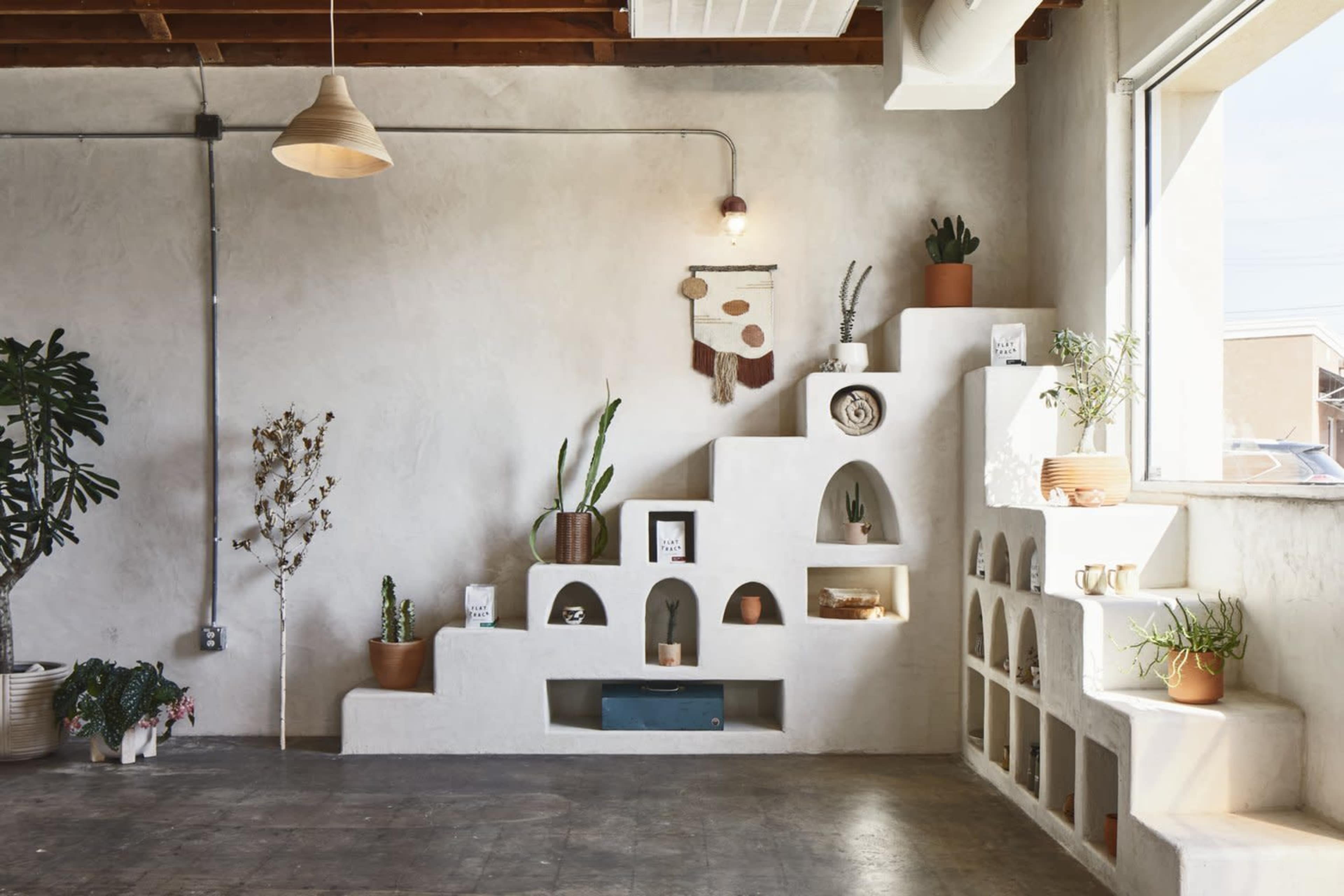Santa Fe meets Milos, Greece- unique and picturesque coffee shop! Image in MLK, Austin, TX