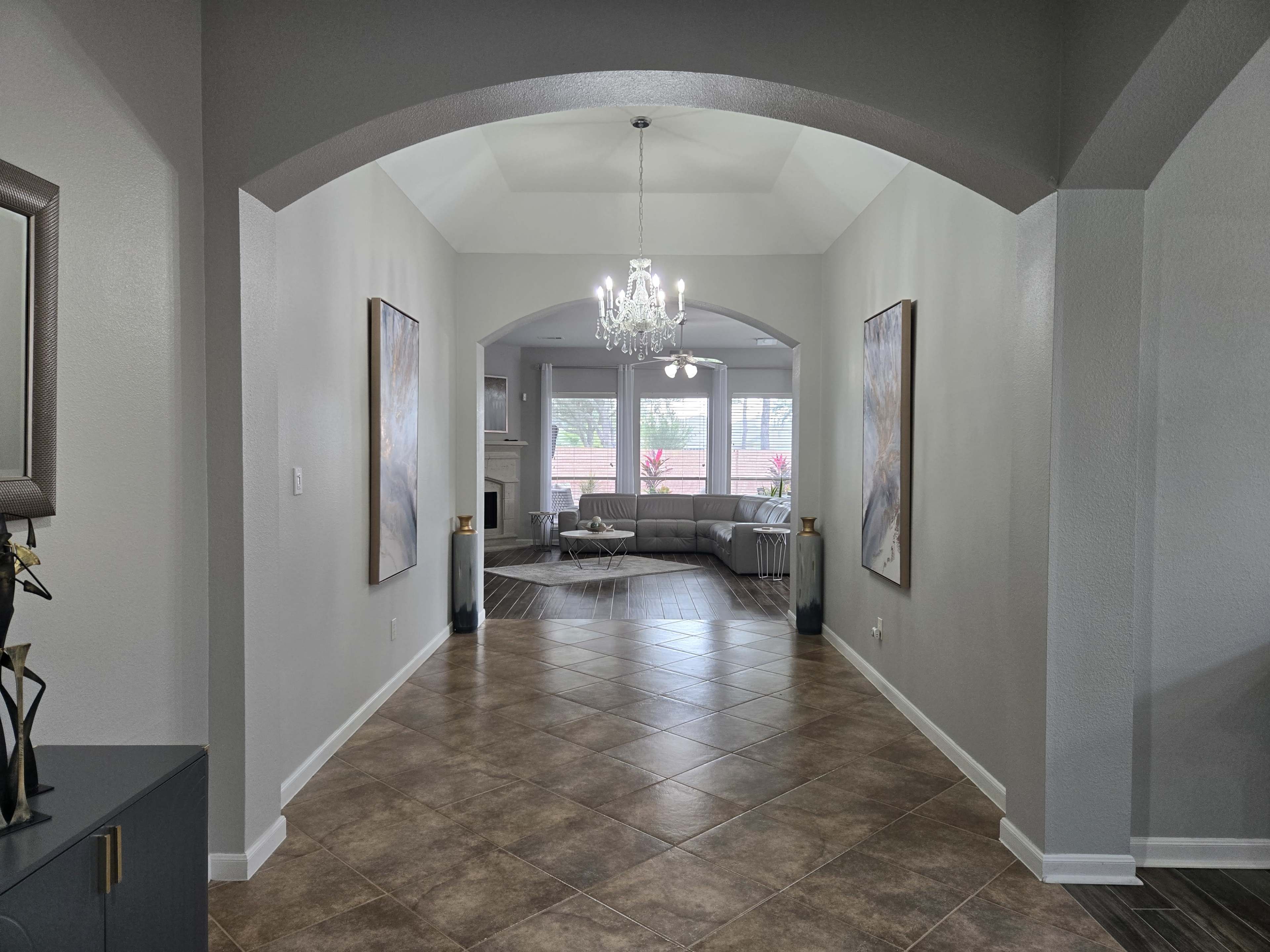 Pearland Georgian Residence with Spacious Patio and Backyard Image in Shadow Creek Ranch, Pearland, TX