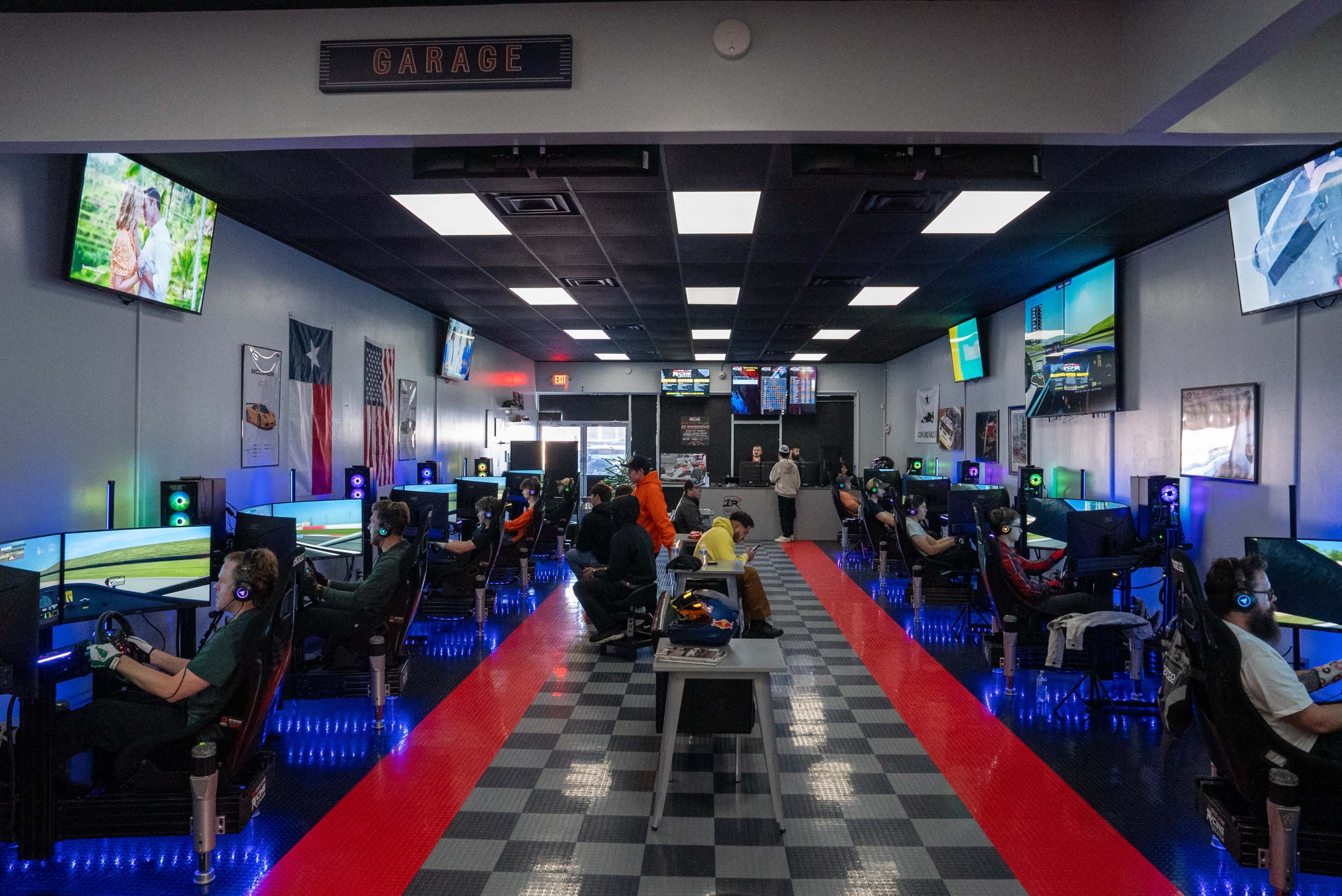 Racing Fanatics dream space - Austins sim racing center Image in Five Oaks Park North, austin, TX