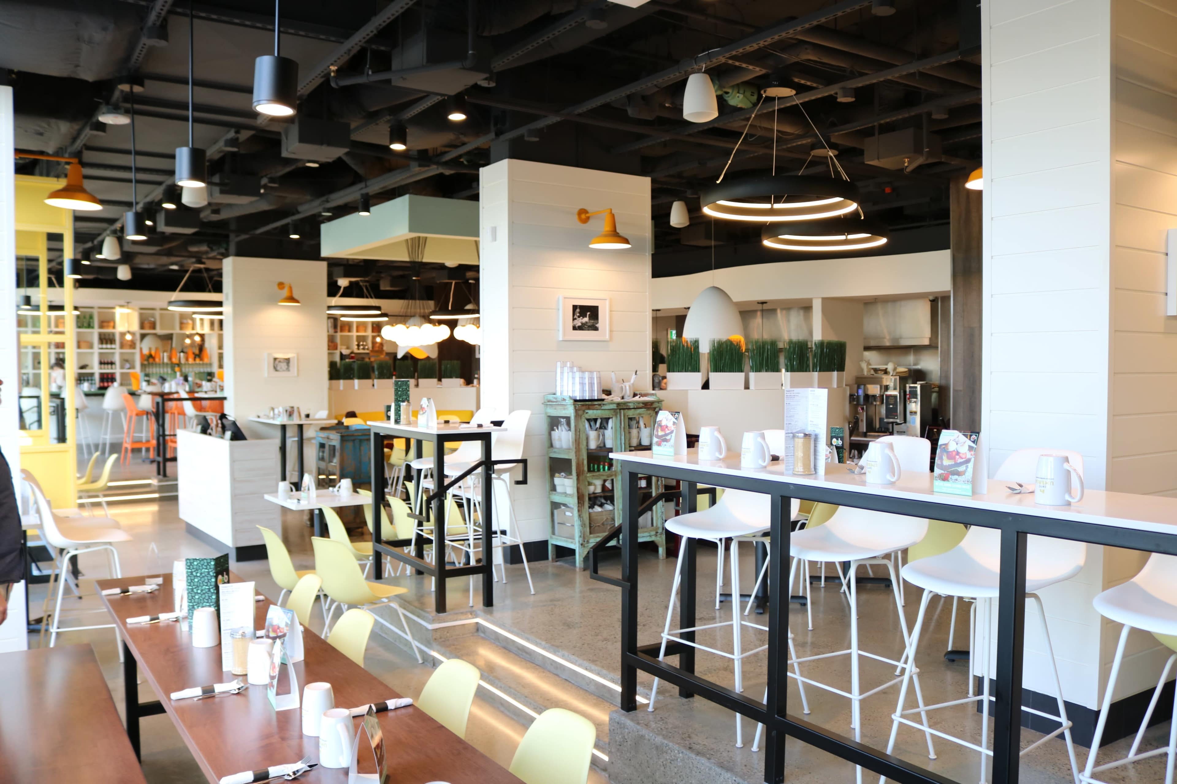 Bright and beautiful restaurant with views of the marinaside docks. Image in Downtown Vancouver, Vancouver, BC