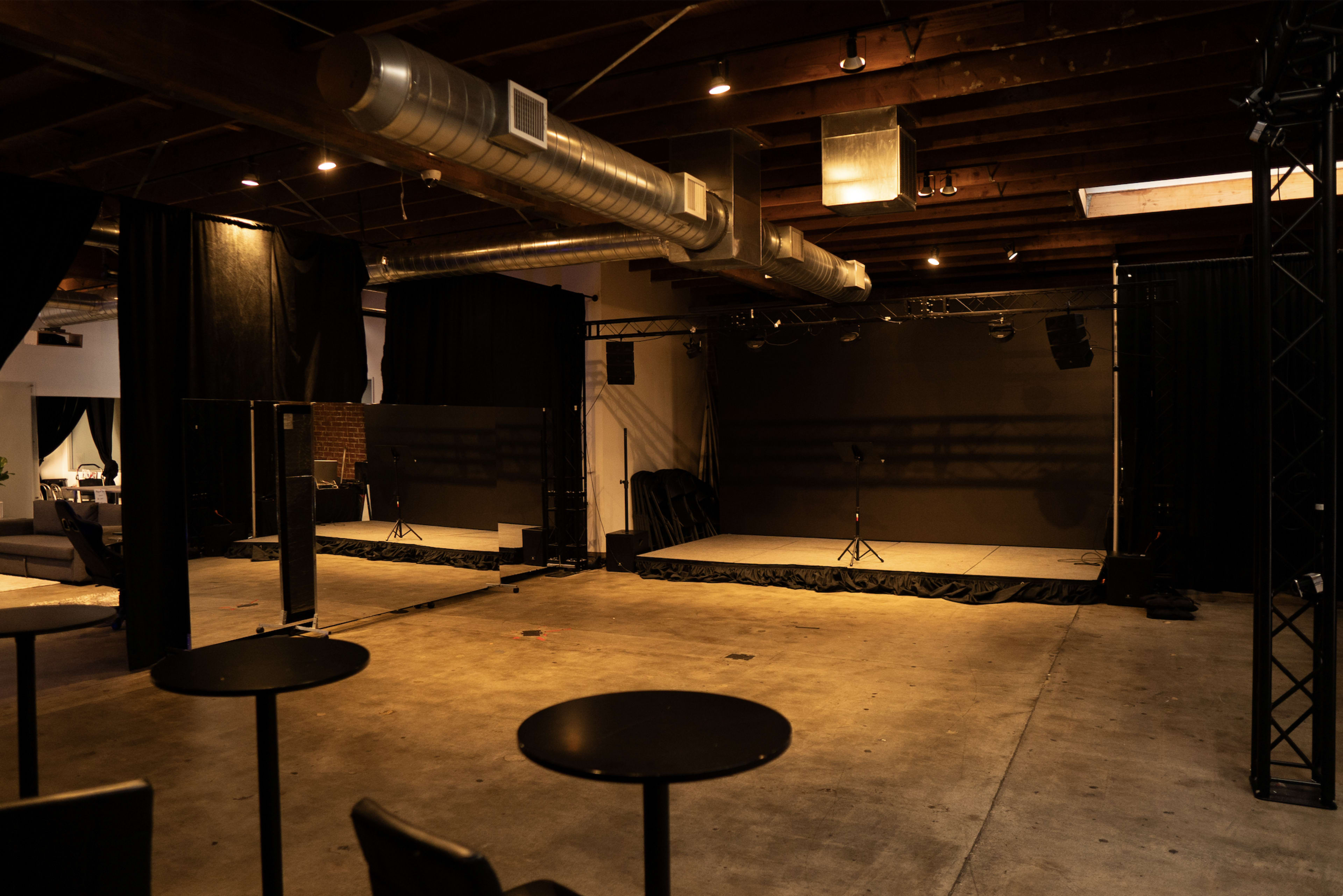 Unique & Spacious Flex Space with Stage | Sound System | Multiple Rooms | Red Carpet | Podcast Studio Image in Mid-City, Santa Monica, CA