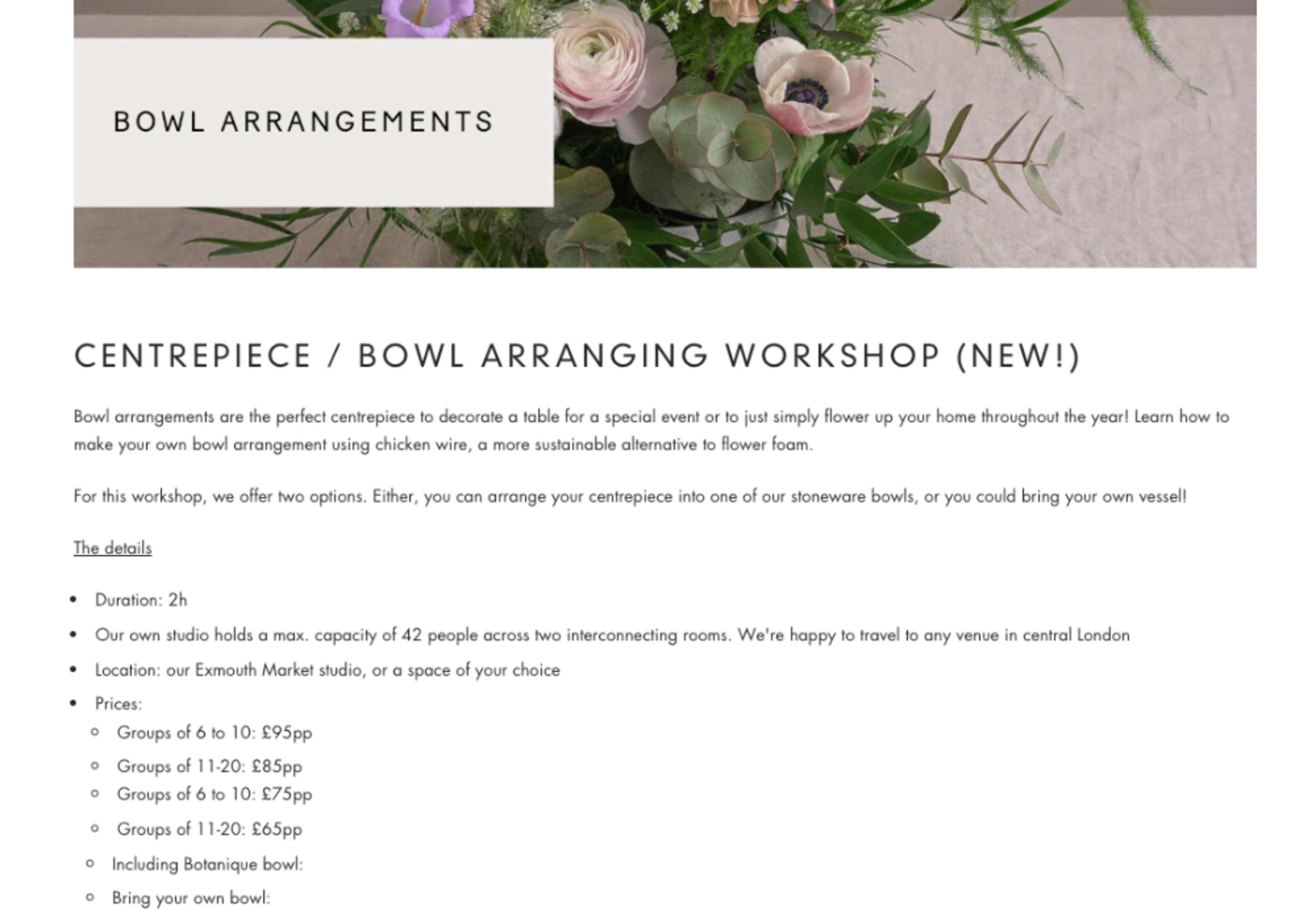 Centrepiece Bowl Arranging Workshop