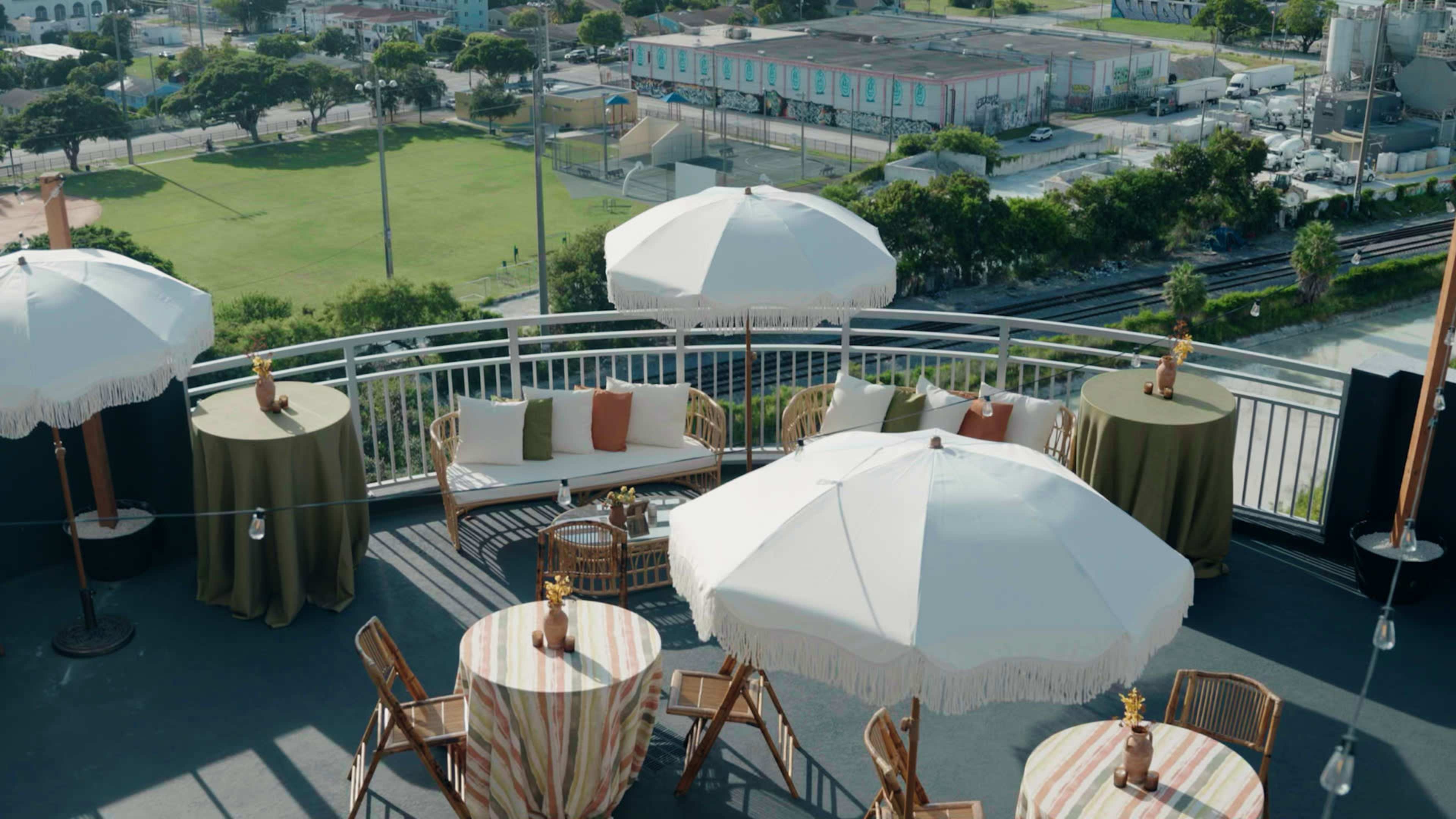 Giant Urban Industrial Style Loft Terrace with Skyline View Image in Town Square, Miami, FL