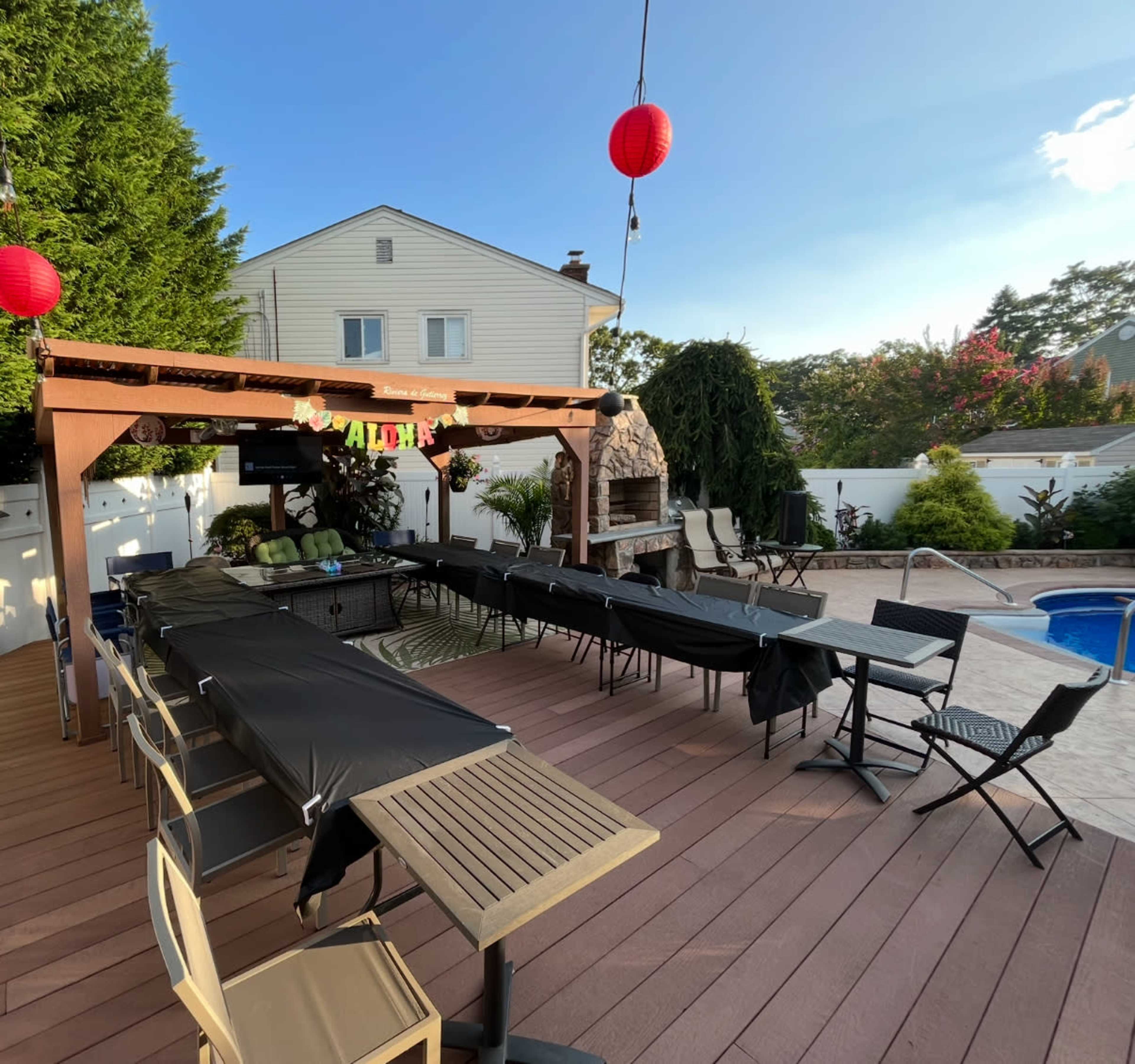 Tropical Backyard Oasis with Inground Pool – Perfect for Private Events, Relaxation, or Photoshoots Image in Oyster Bay, Massapequa Park, NY
