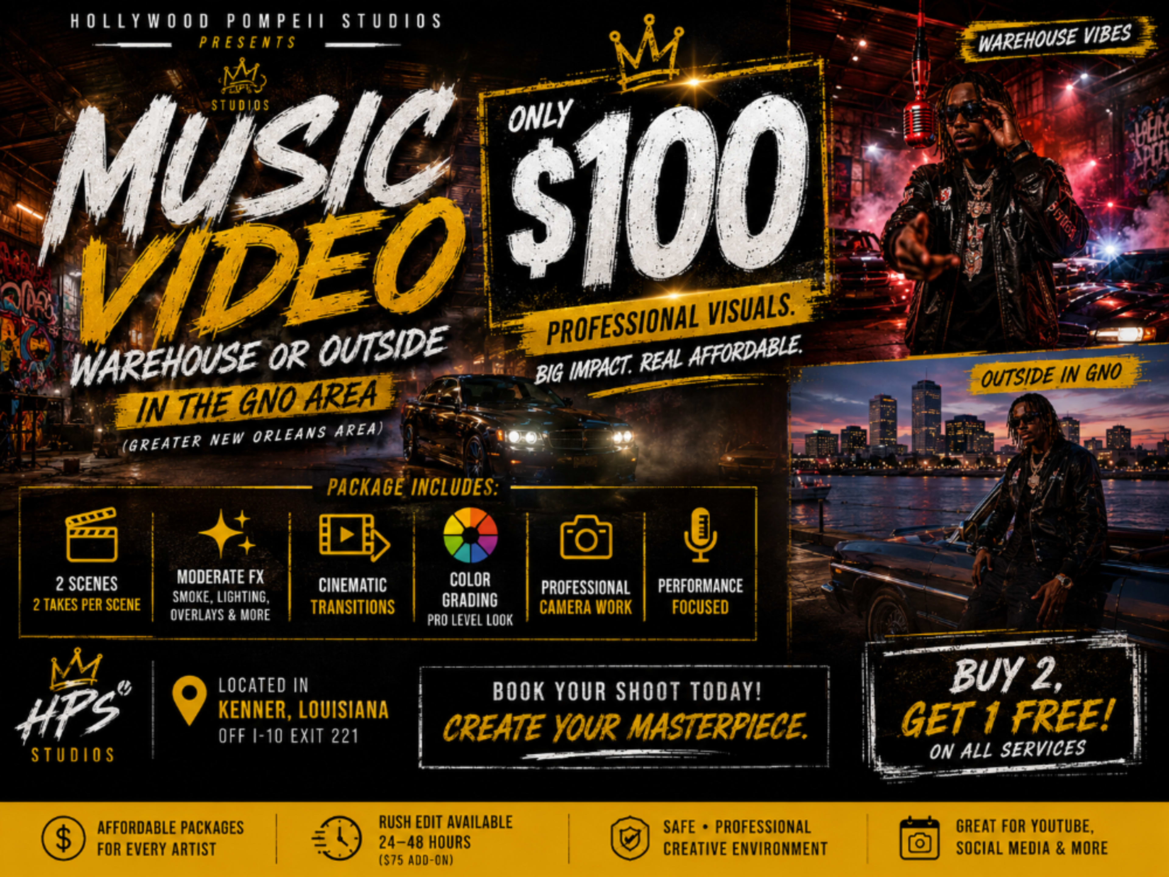 $100 Music video package 