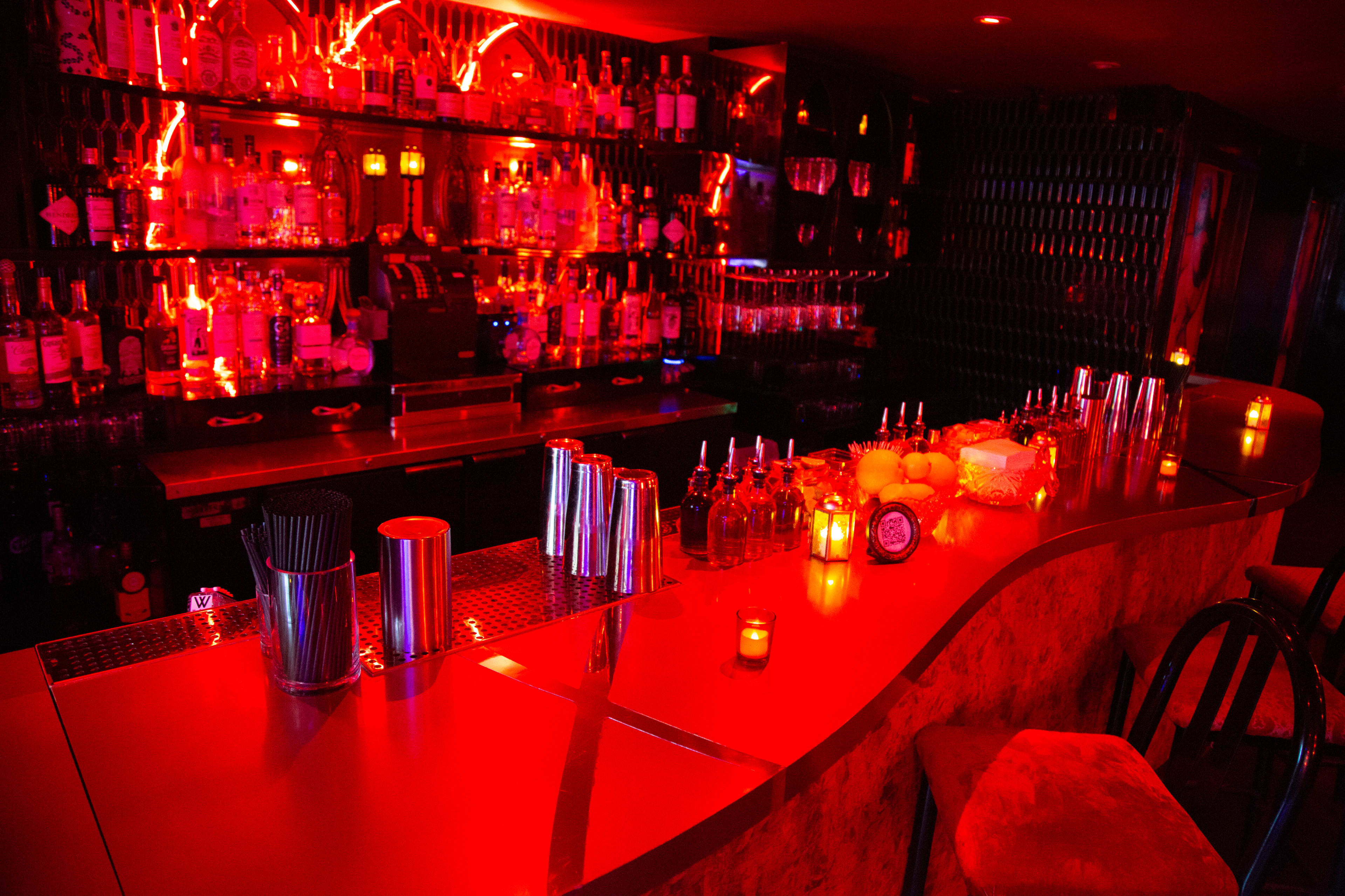 Red lit, bordello-style bar/lounge in Historic Greenwich Village Image in Greenwich Village, New York, NY