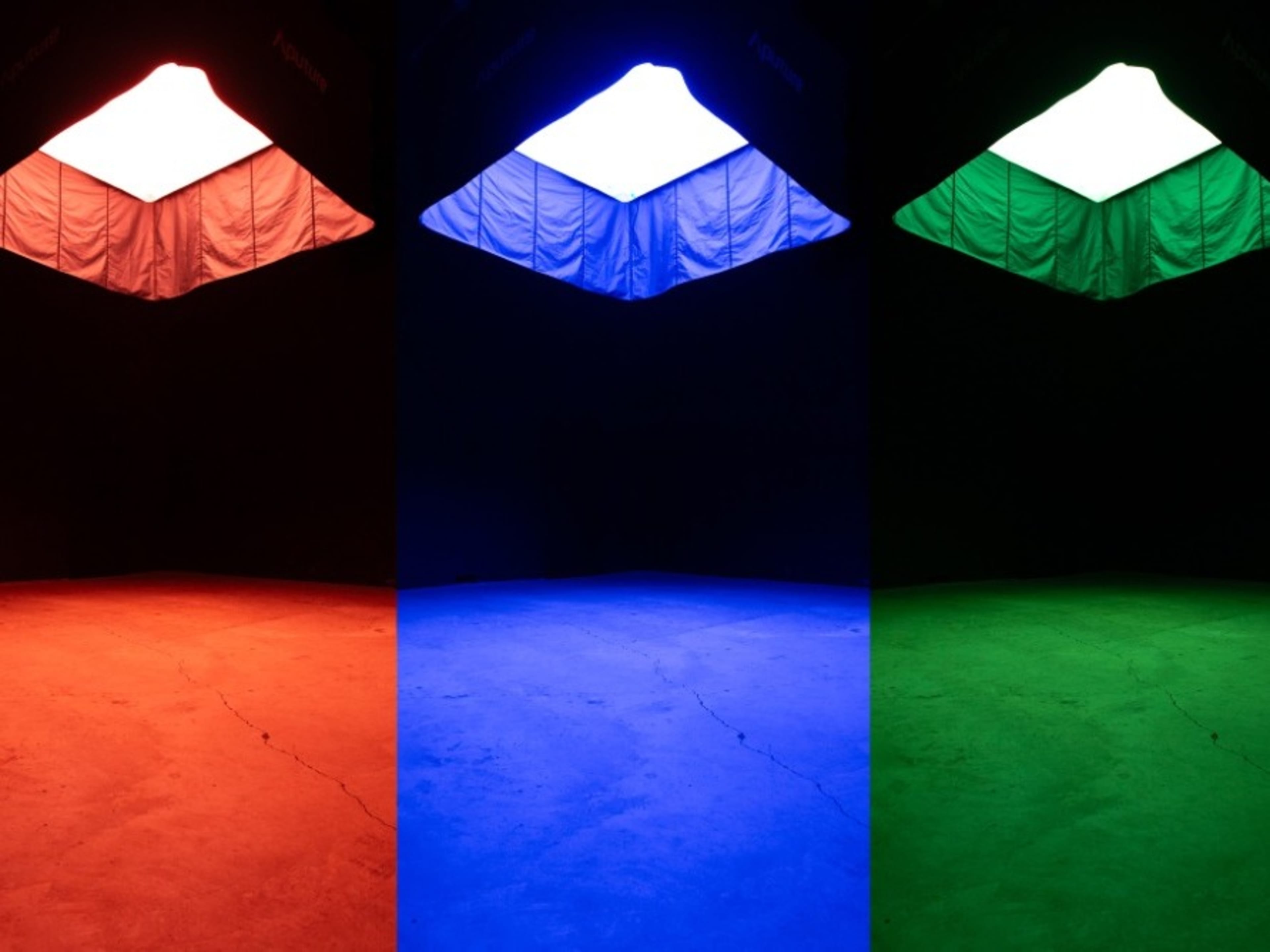 Overhead 8X8' RGB Top Box Light 4x Aputure Novas