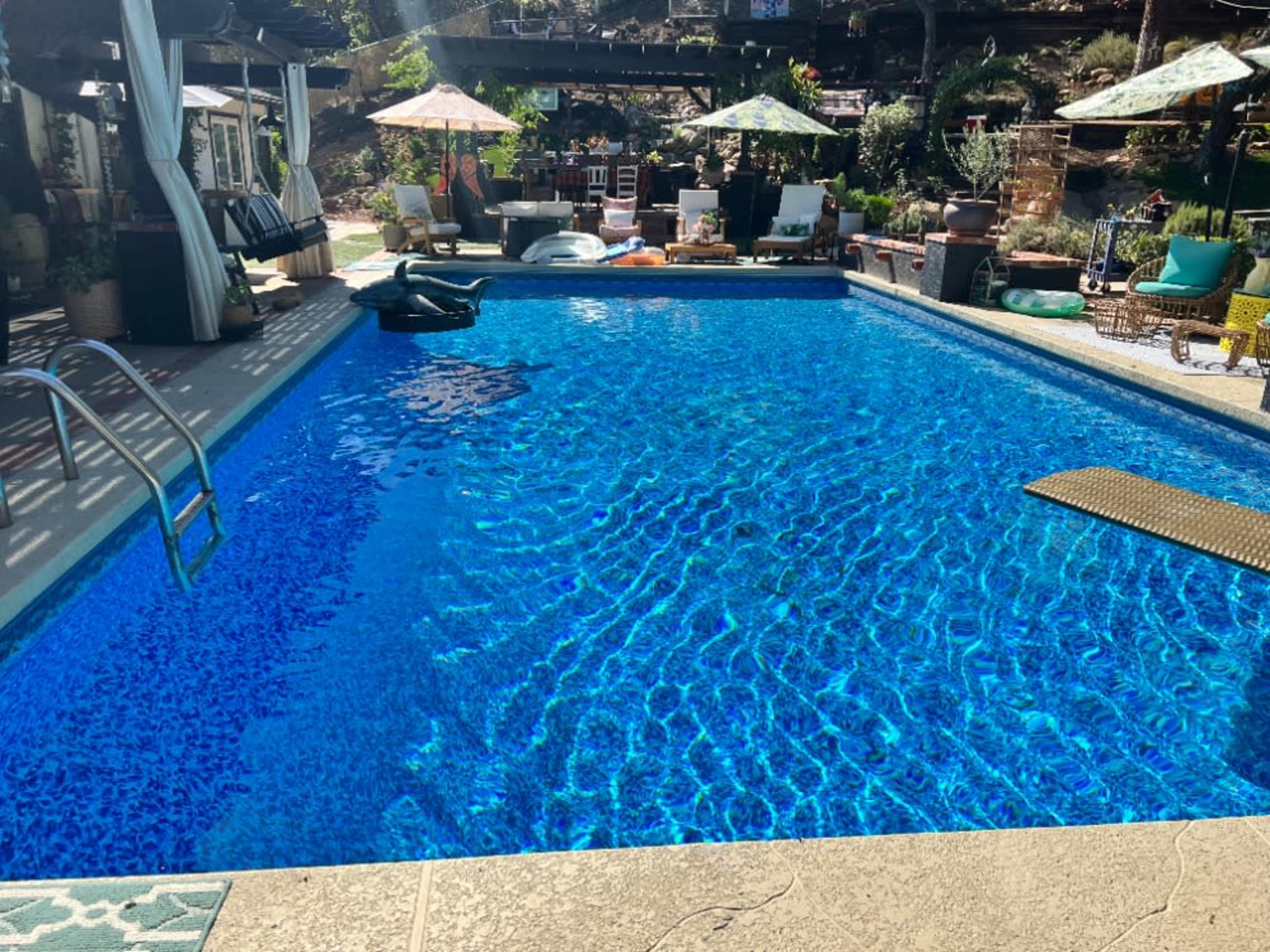 Heated swimming pool to 80 degrees