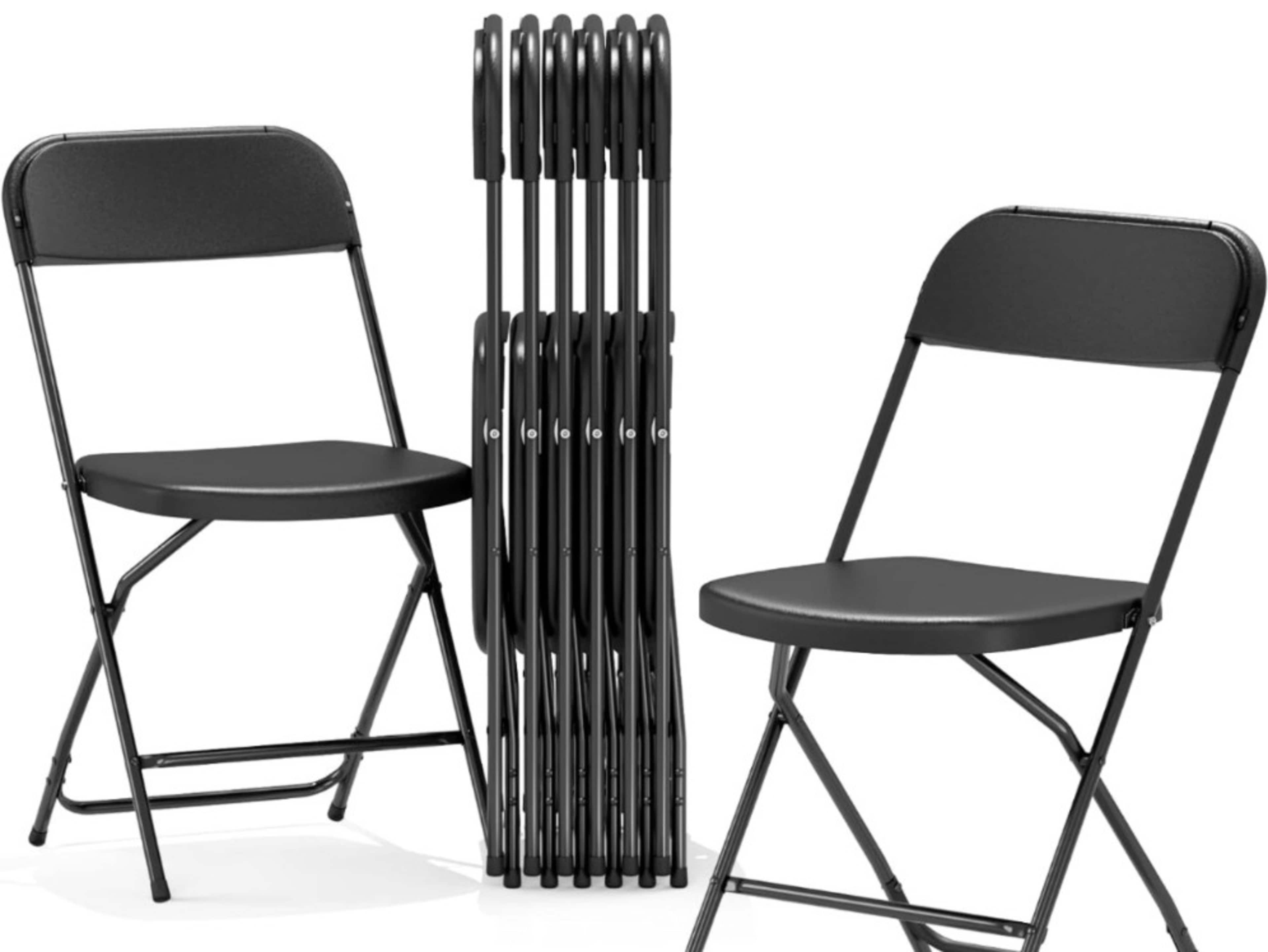 10 Black Fold Up Chairs Rental