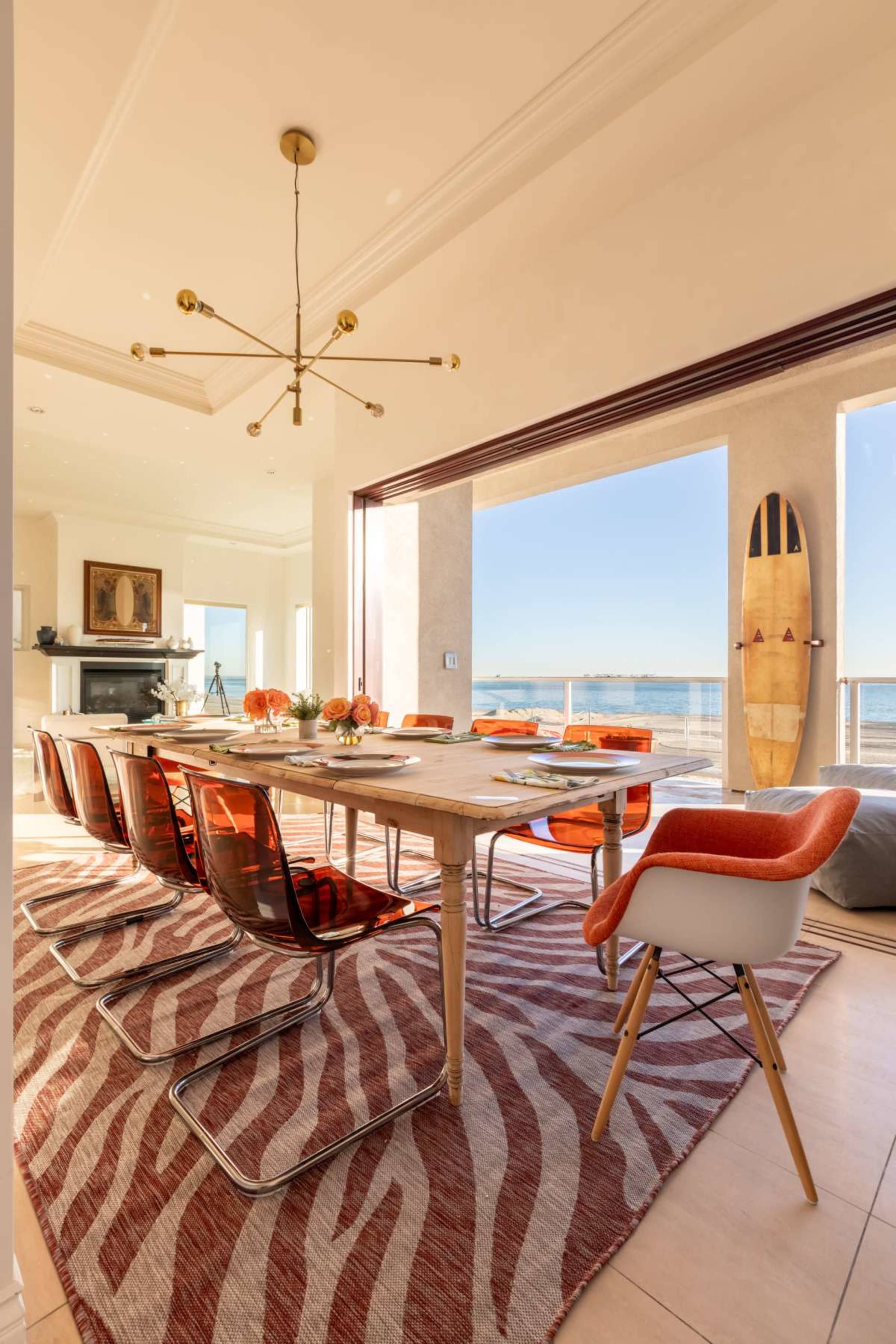 Ocean View Natural Light Coastal Photo & Content House with Pride Lifeguard Tower Views Image in Alamitos Beach, LONG BEACH, CA